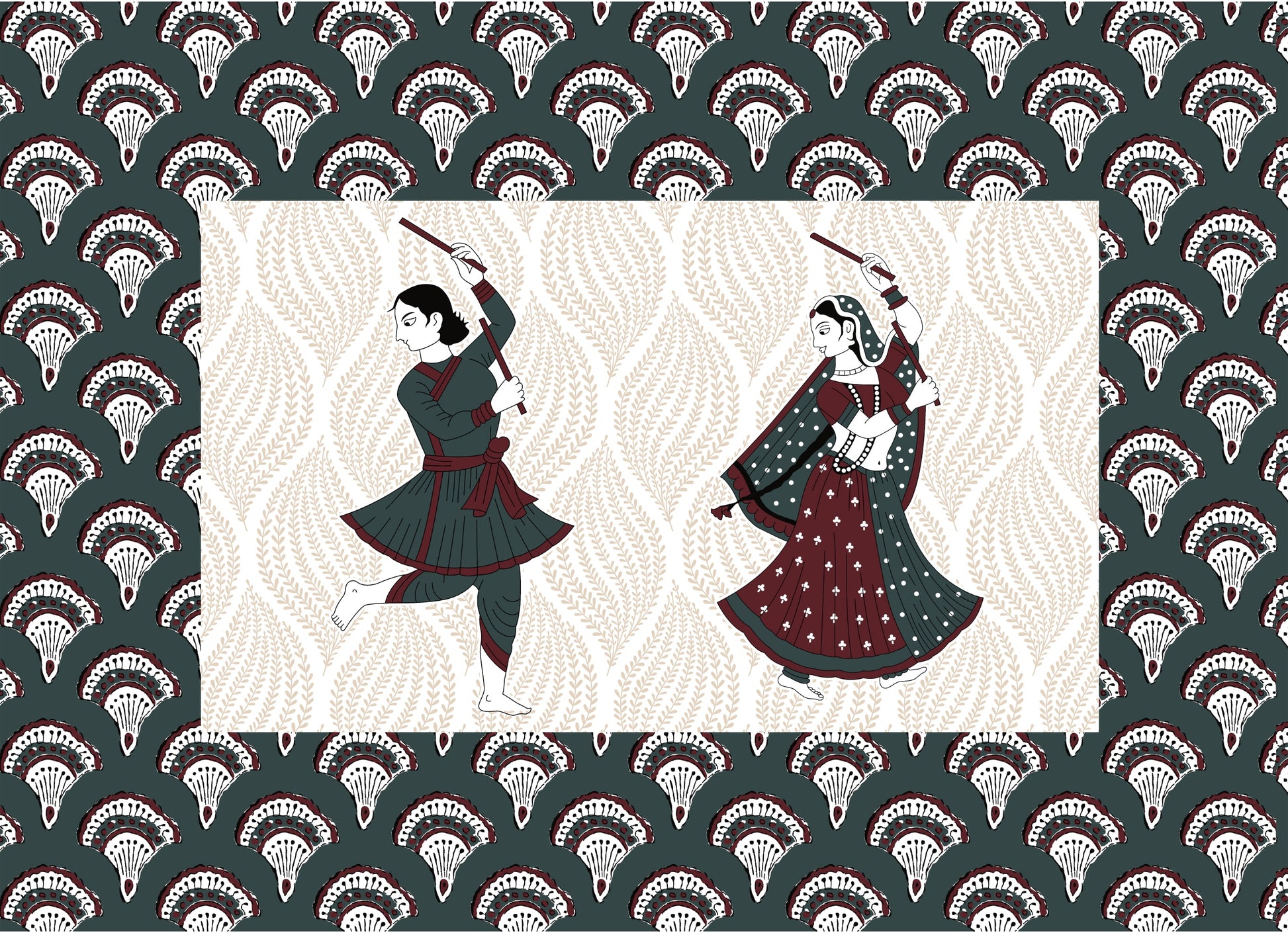 Jaipuri Prints Cotton Double Bedsheet (Green)