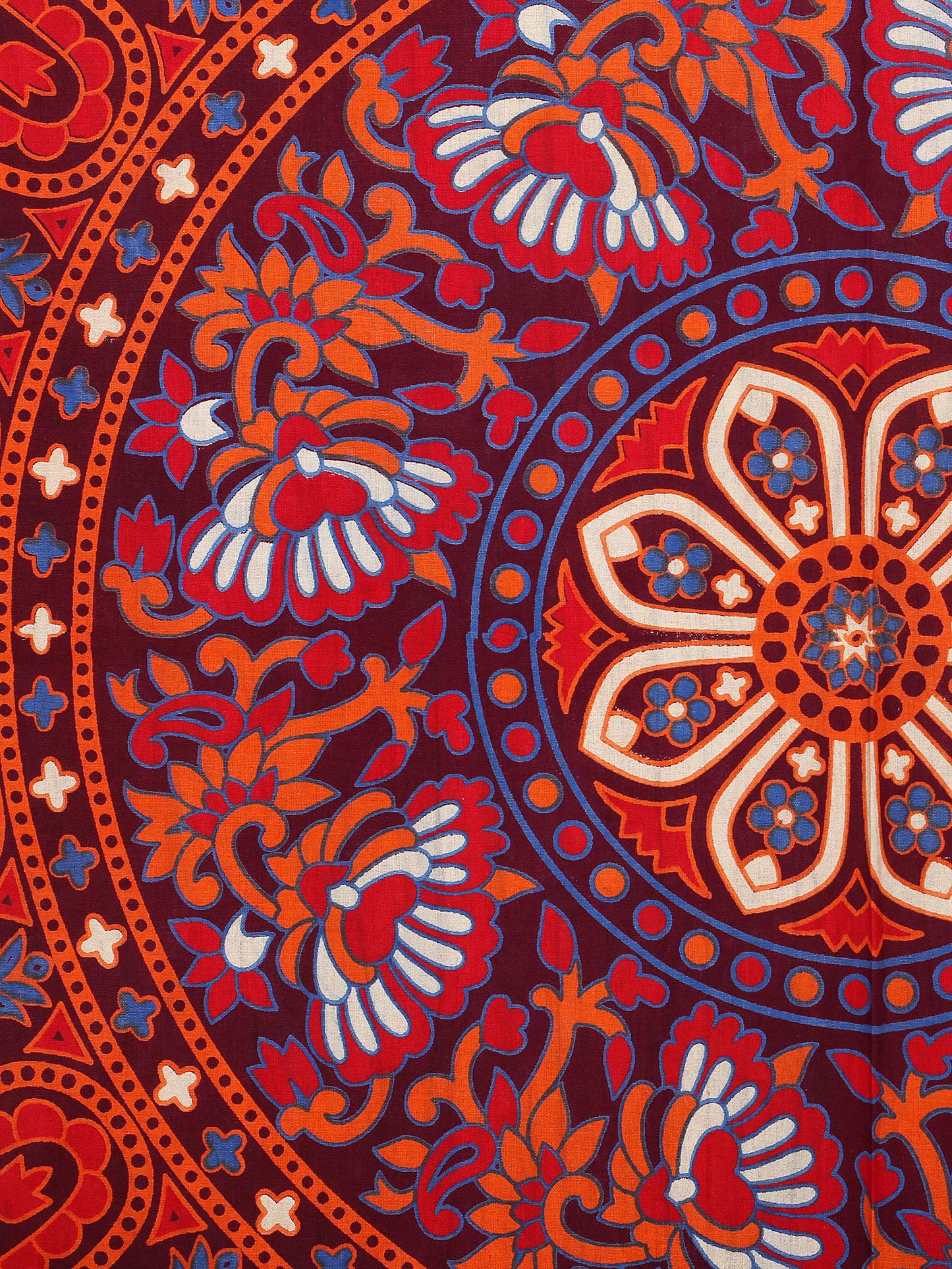 100% Cotton Printed King Bedsheet ( Maroon)