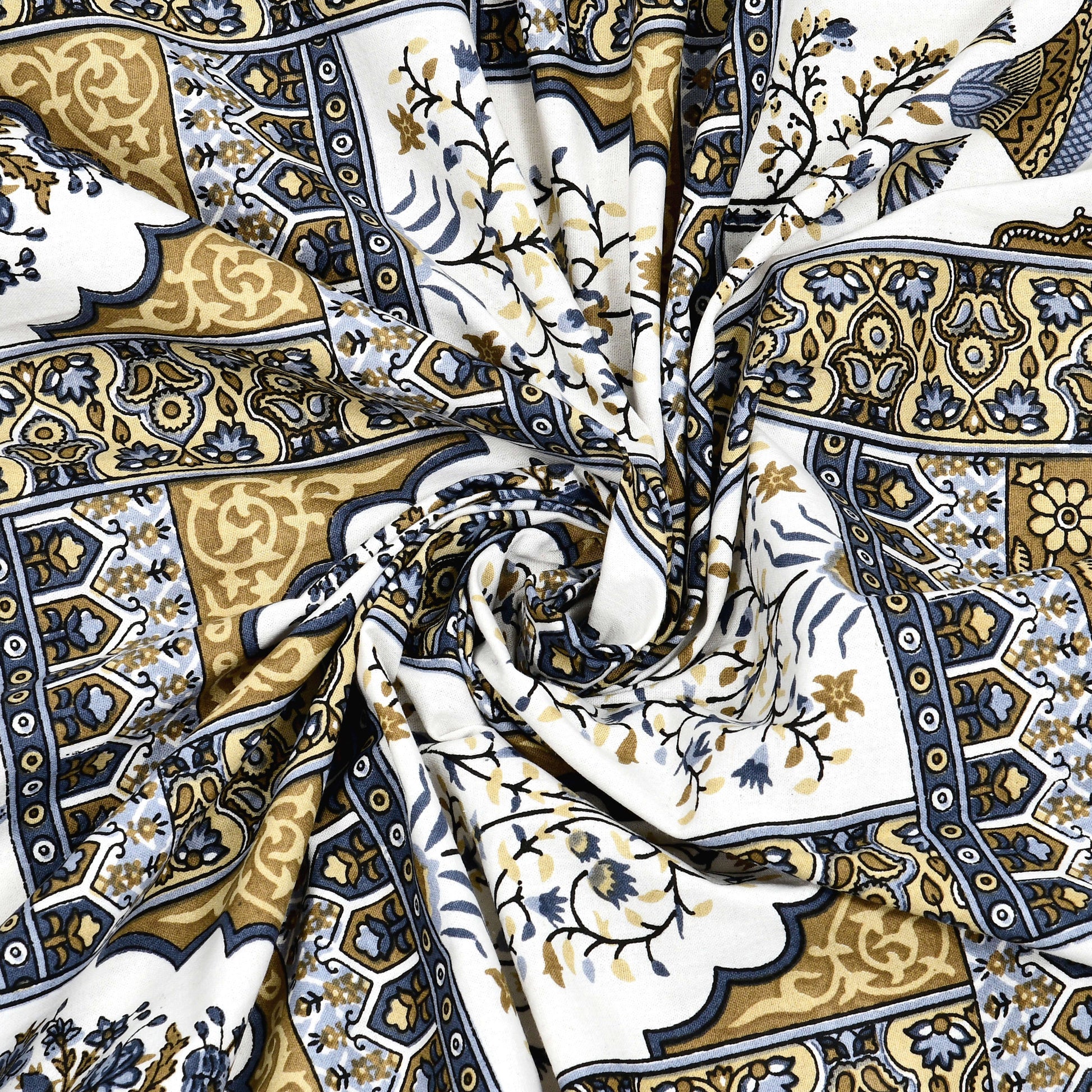 Rajasthan Royal Super Fine Cotton Block Print King Size Bedsheet