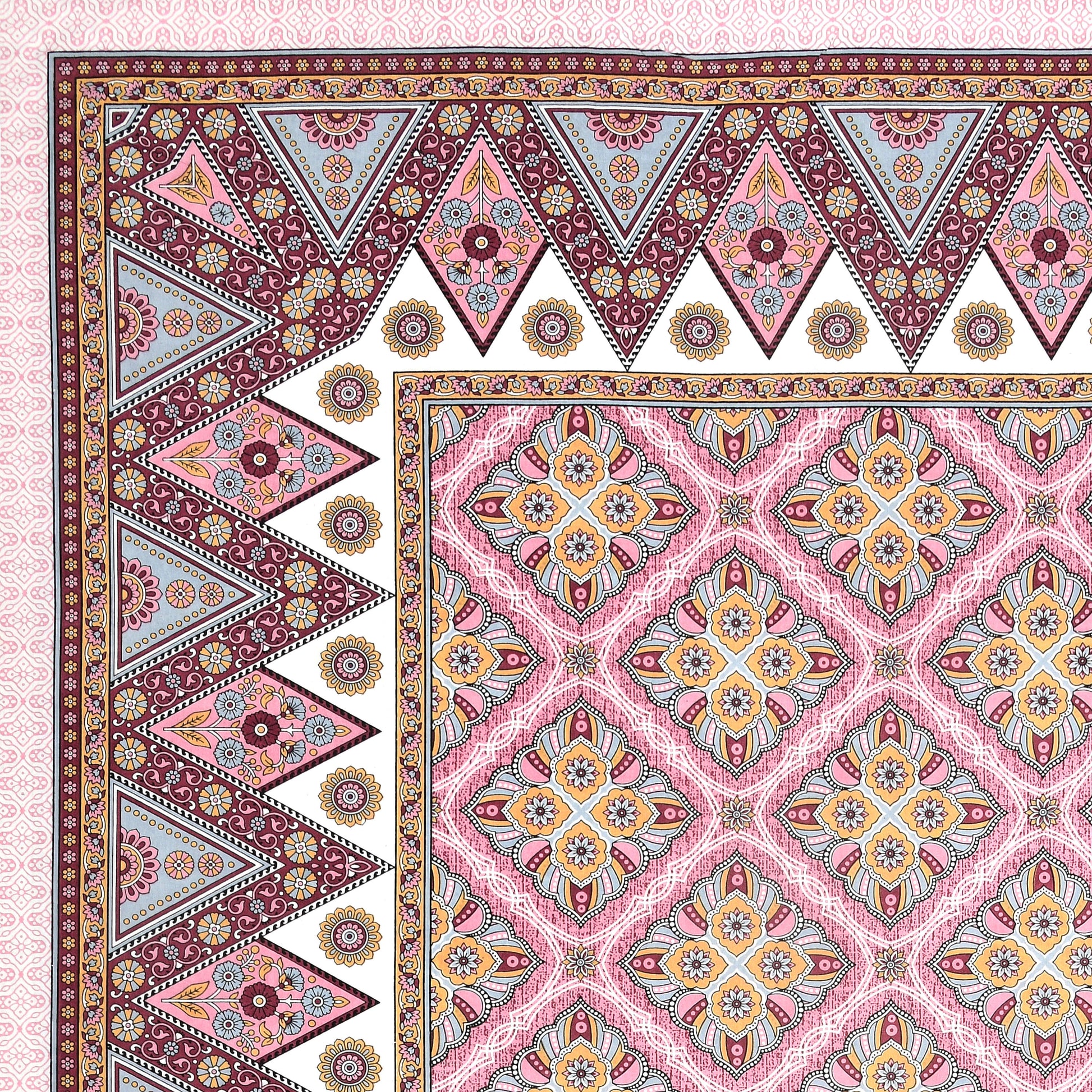 Rajasthan Royal Super Fine Cotton Block Print King Size Bedsheet