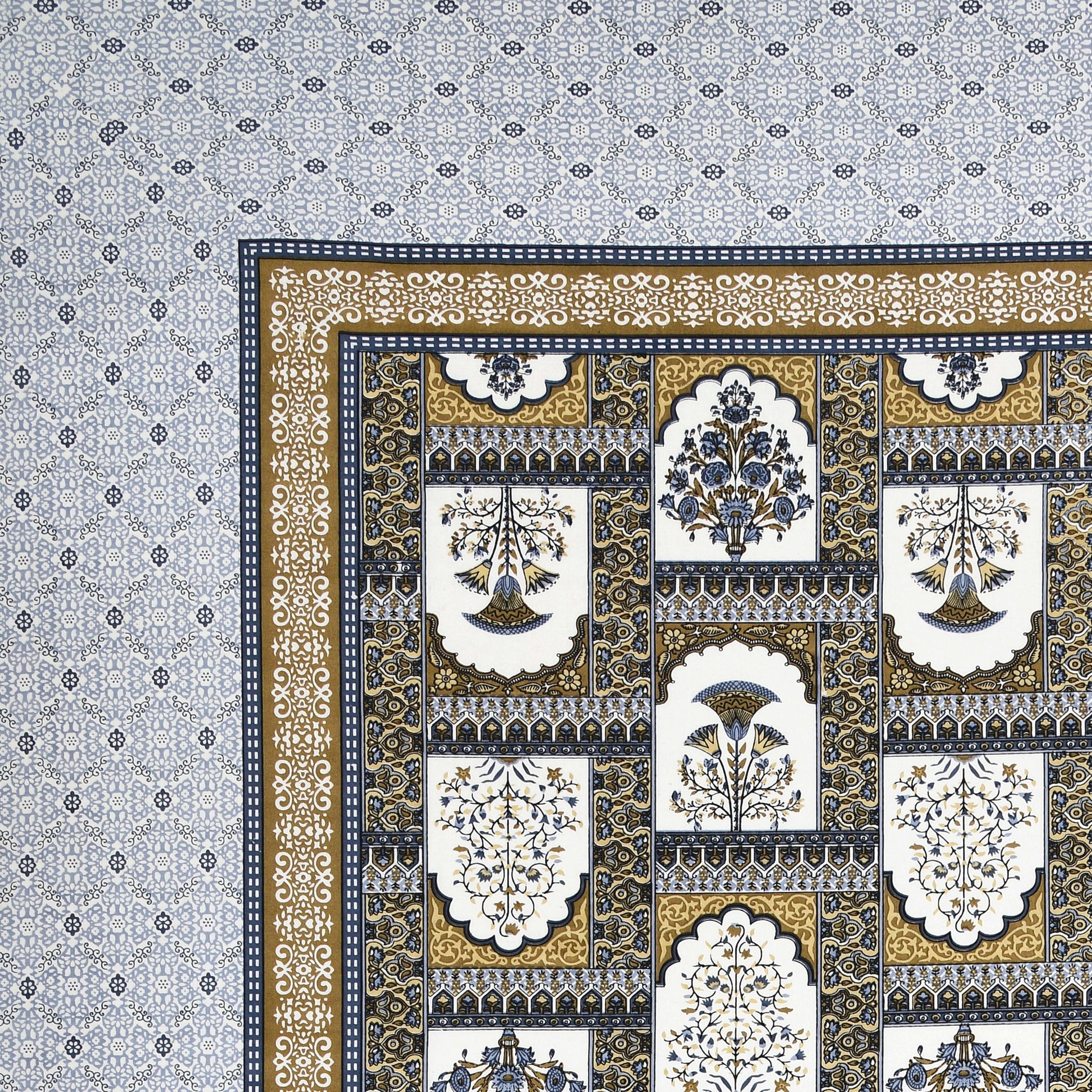 Rajasthan Royal Super Fine Cotton Block Print King Size Bedsheet