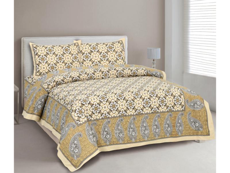 Rajasthan Royal Super Fine Cotton Block Print King Size Bedsheet