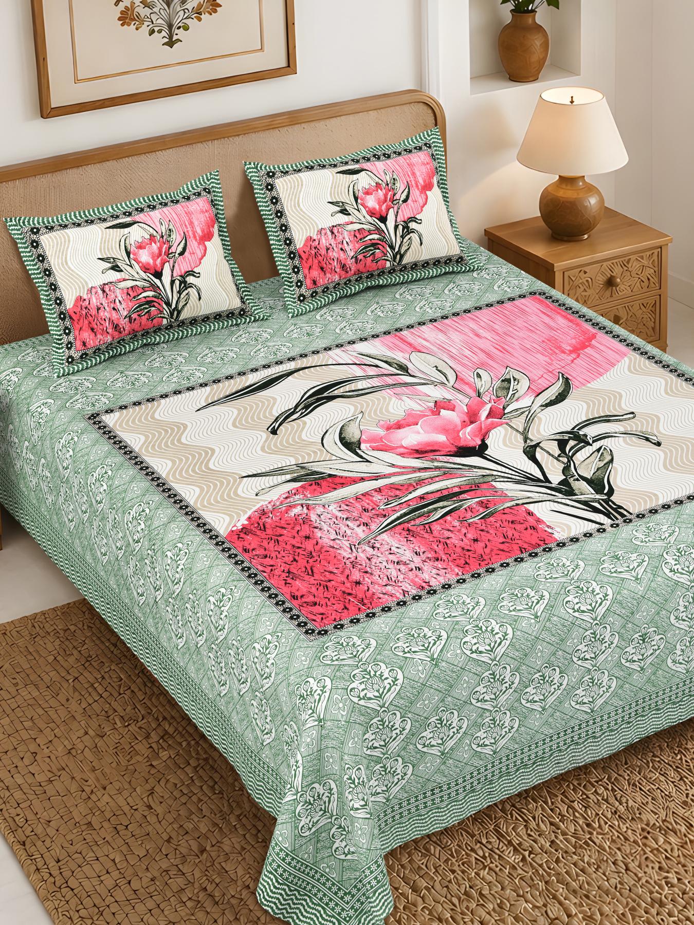 Rajasthan Royal Super Fine Cotton Block Print King Size Bedsheet