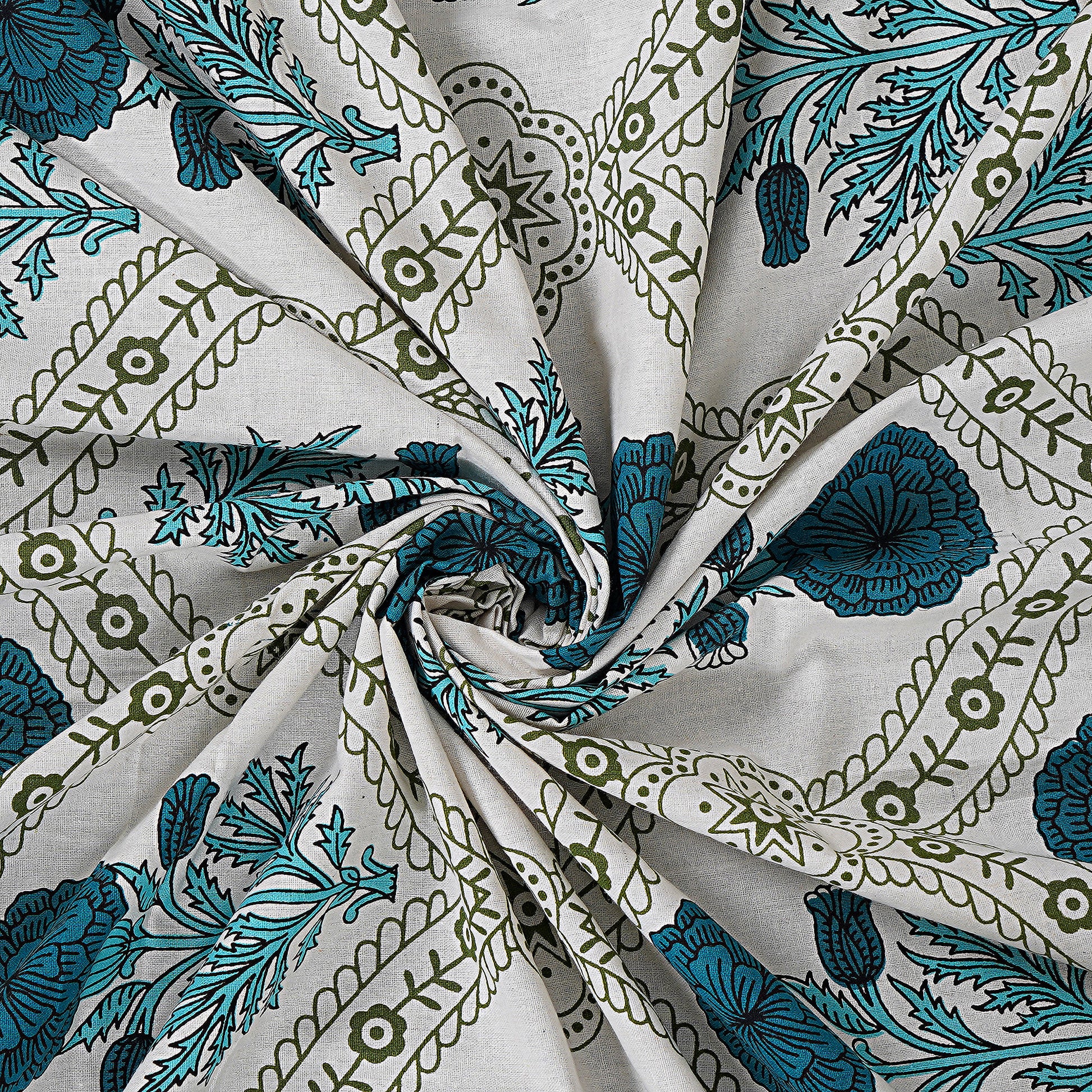 Rajasthan Royal Super Fine Cotton Block Print King Size Bedsheet