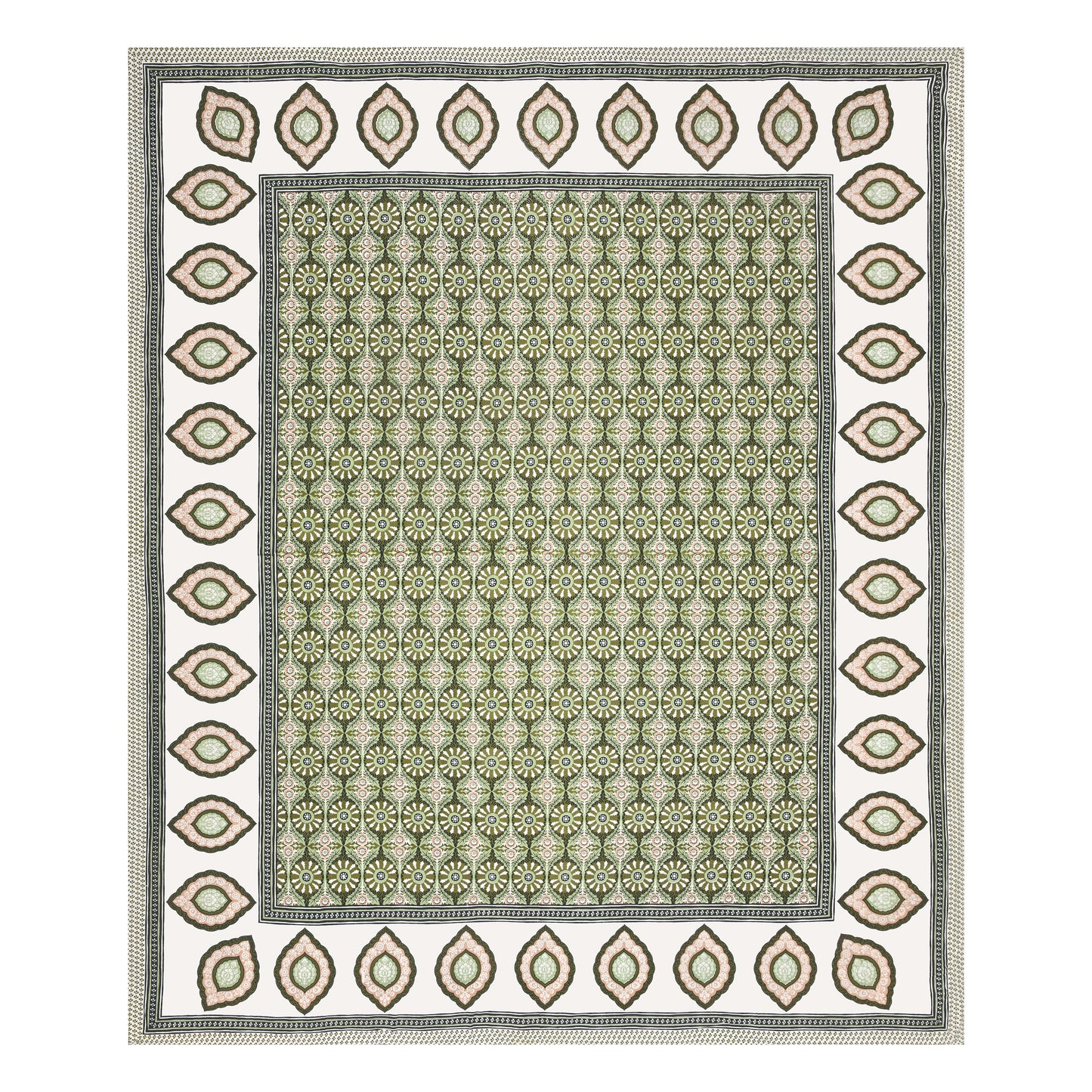 Rajasthan Royal Super Fine Cotton Block Print King Size Bedsheet