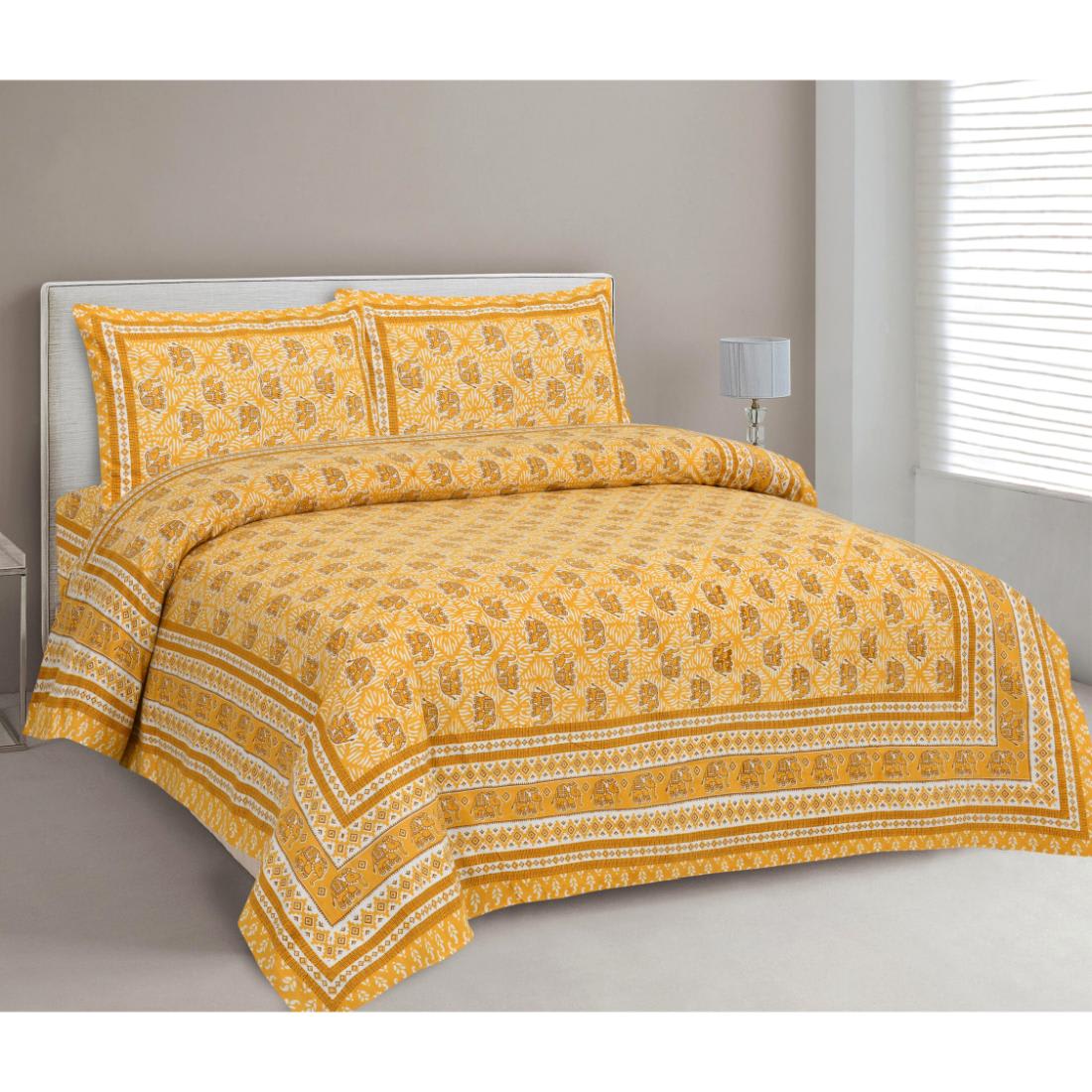 Rajasthan Royal Super Fine Cotton Block Print King Size Bedsheet
