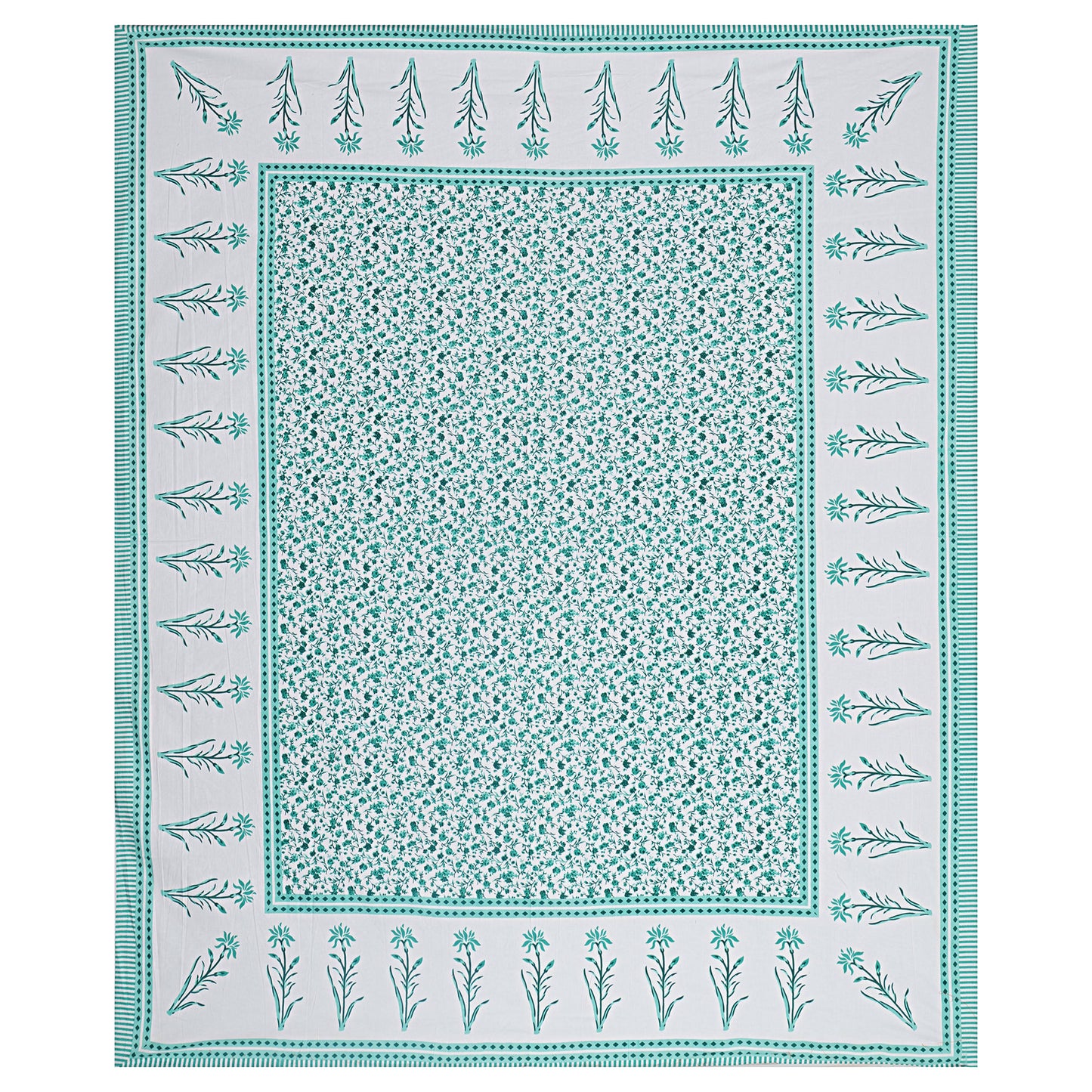 Rajasthan Royal Super Fine Cotton Block Print King Size Bedsheet
