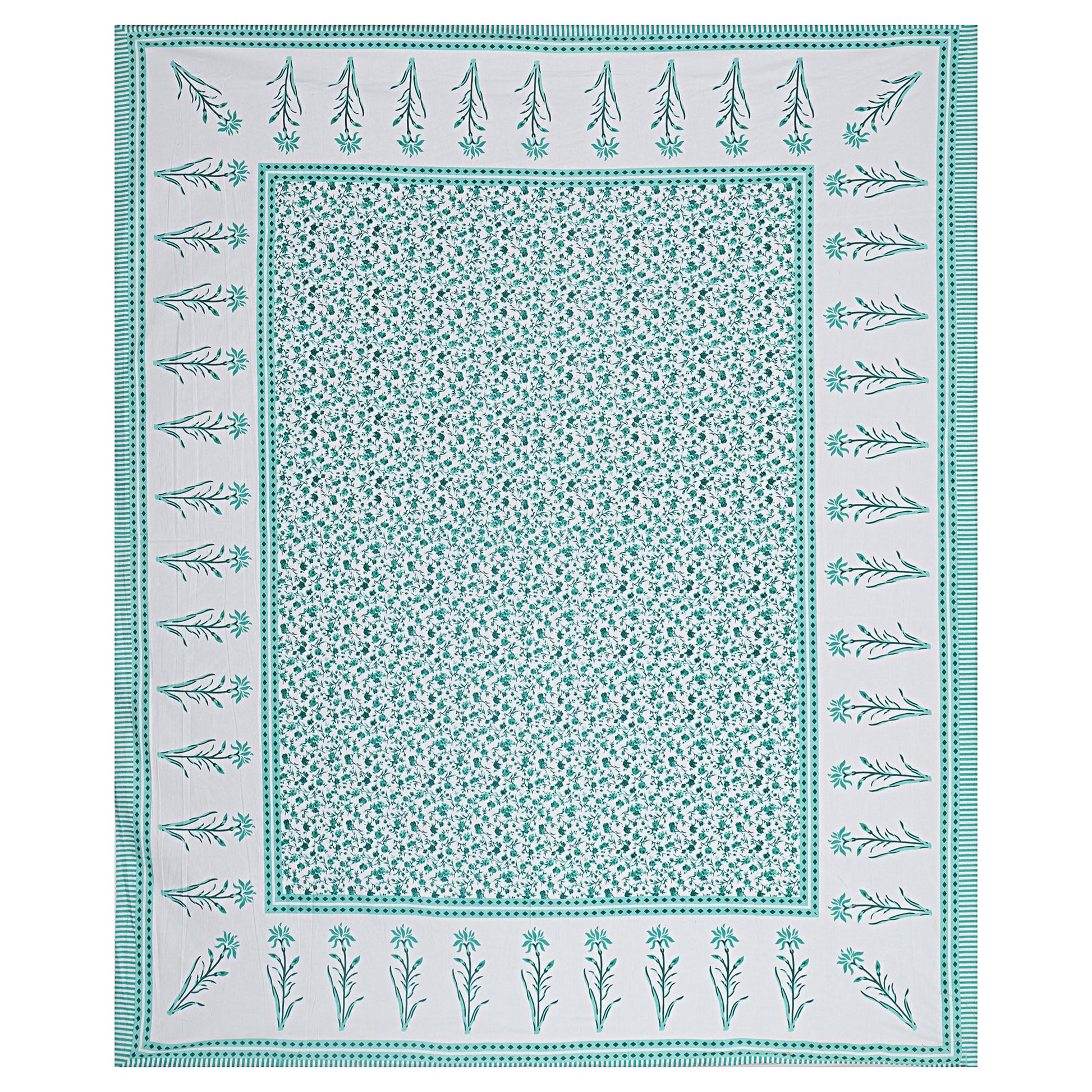 Rajasthan Royal Super Fine Cotton Block Print King Size Bedsheet