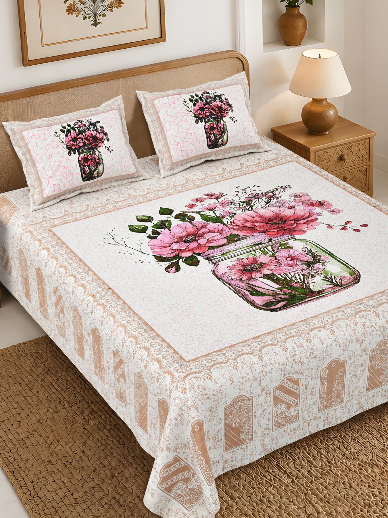 Rajasthan Royal Super Fine Cotton Block Print King Size Bedsheet