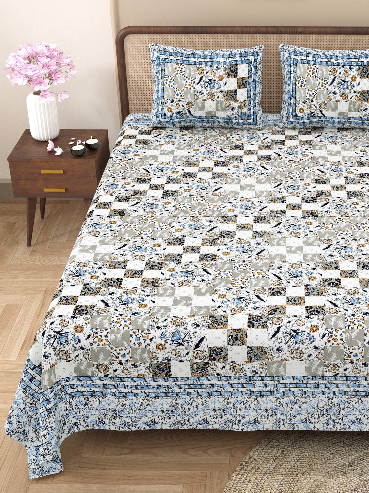 Rajasthan Royal Super Fine Cotton Block Print King Size Bedsheet