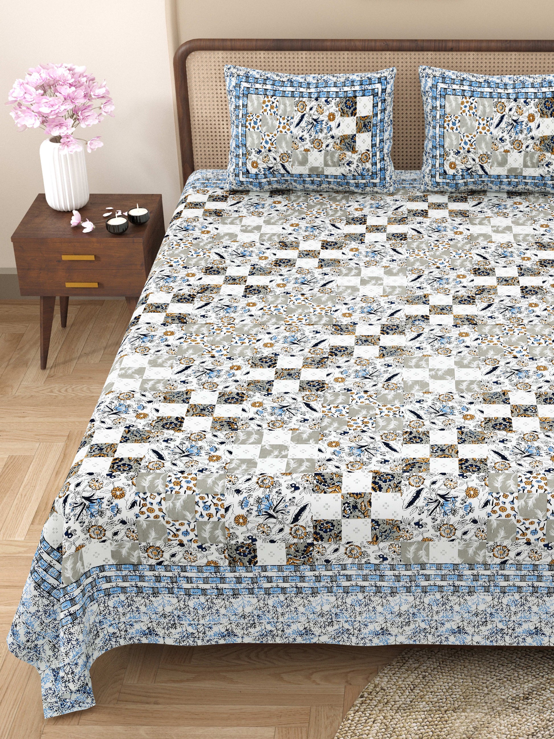 Rajasthan Royal Super Fine Cotton Block Print King Size Bedsheet