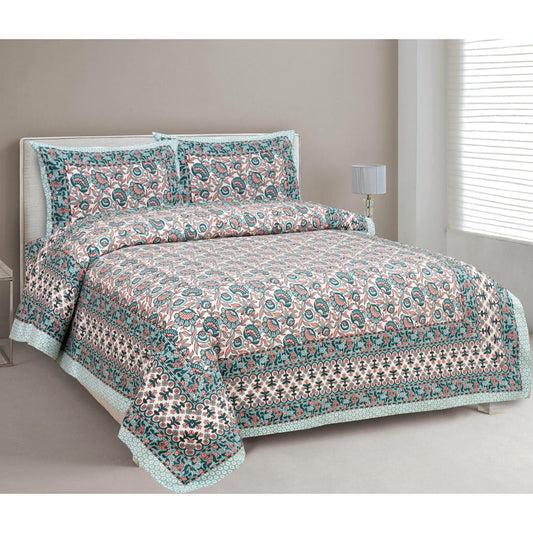 Rajasthan Royal Super Fine Cotton Block Print King Size Bedsheet