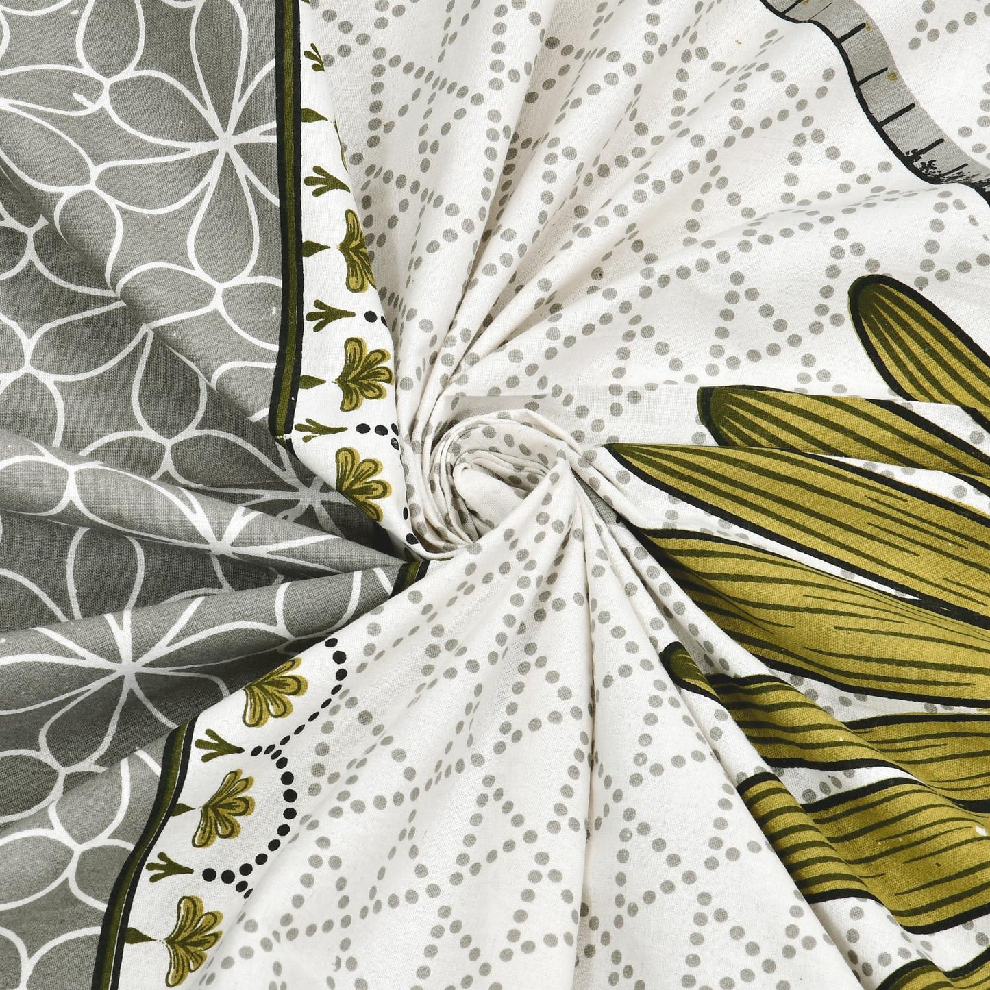 Rajasthan Royal Super Fine Cotton Block Print King Size Bedsheet