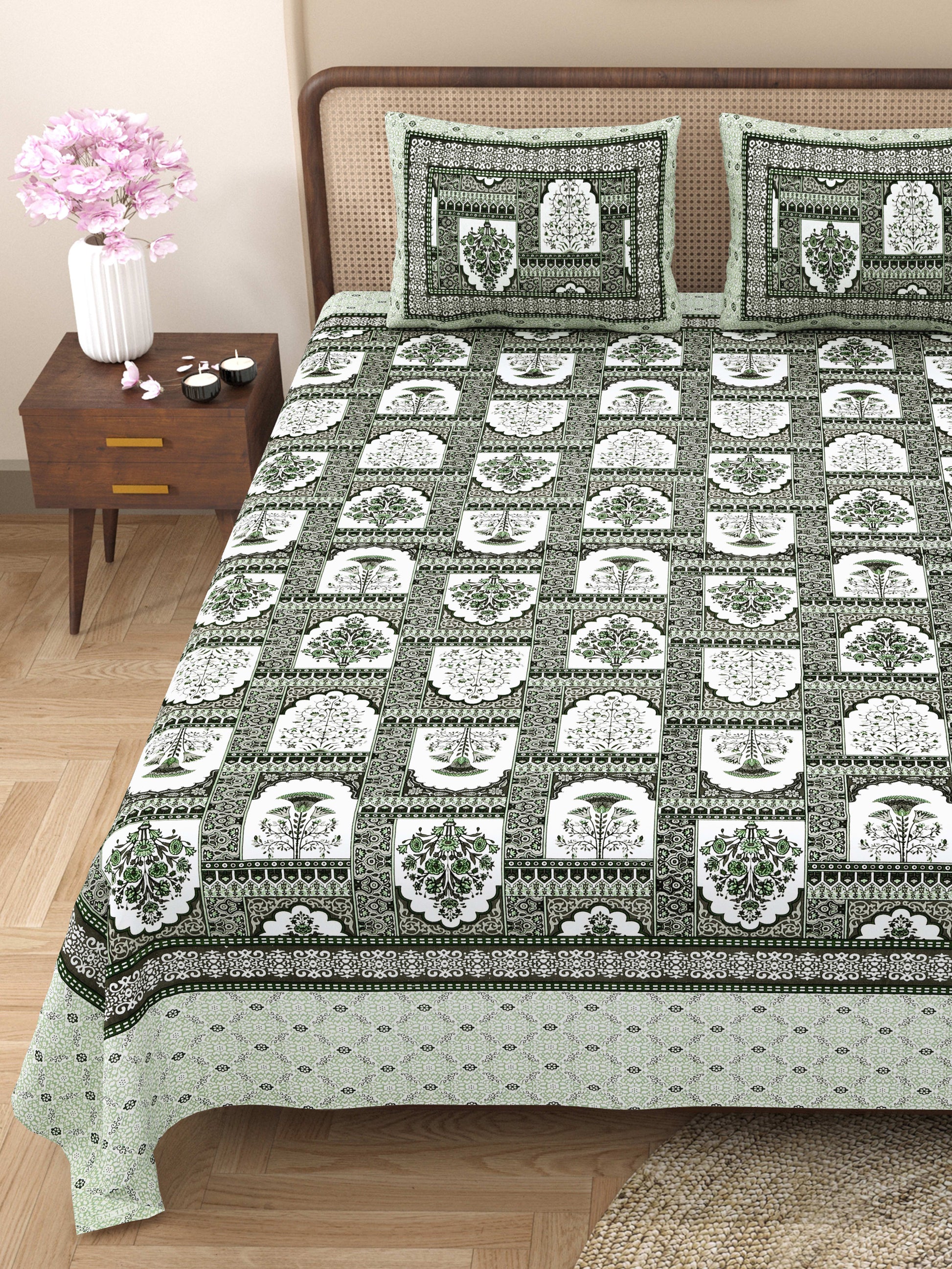 Rajasthan Royal Super Fine Cotton Block Print King Size Bedsheet