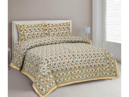 Rajasthan Royal Super Fine Cotton Block Print King Size Bedsheet