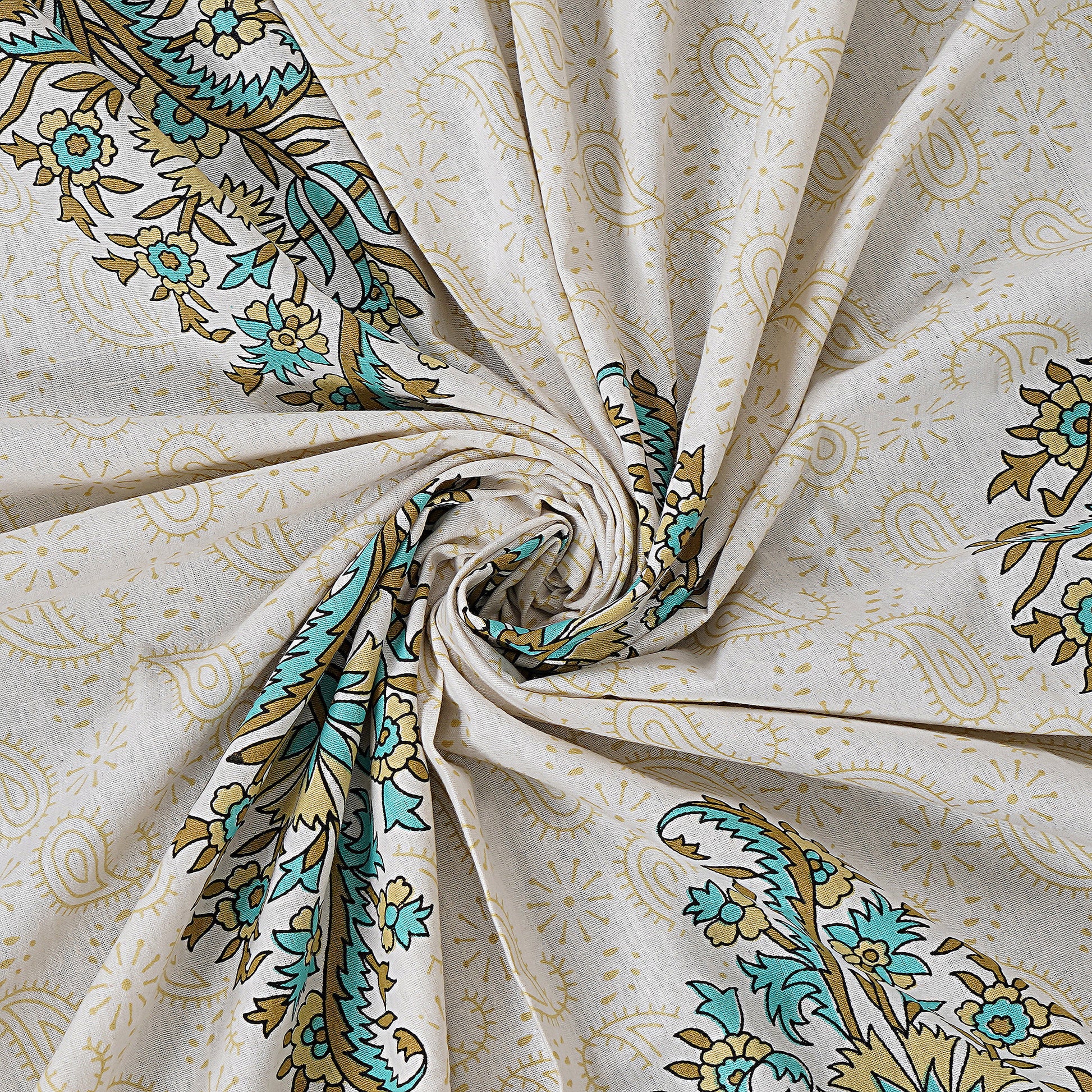 Rajasthan Royal Super Fine Cotton Block Print King Size Bedsheet