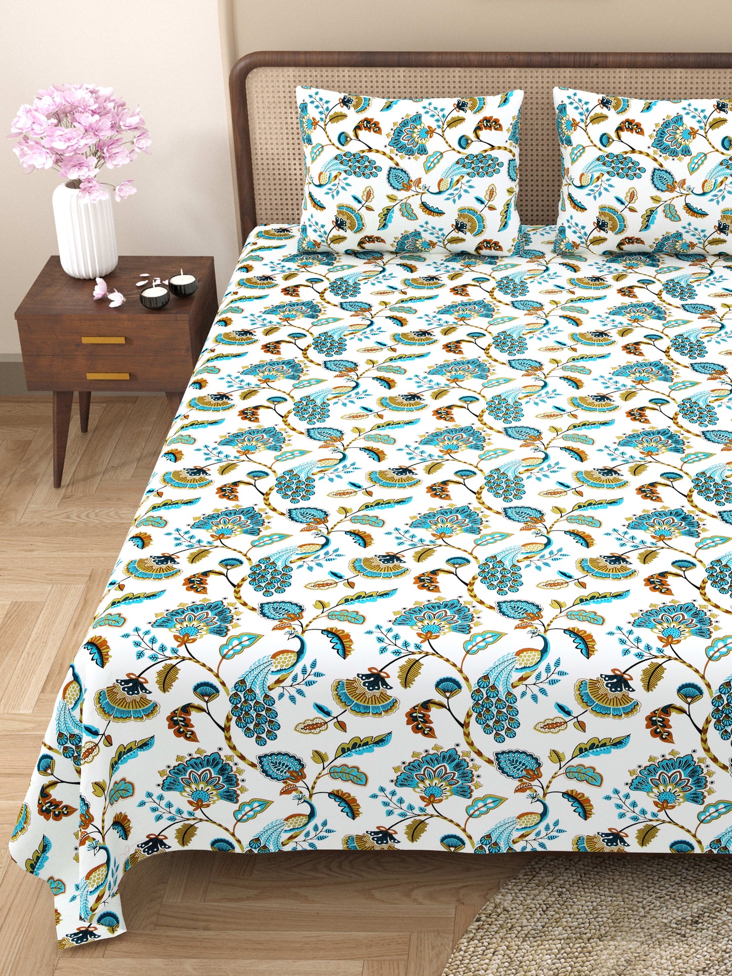 Rajasthan Royal Super Fine Cotton Block Print King Size Bedsheet