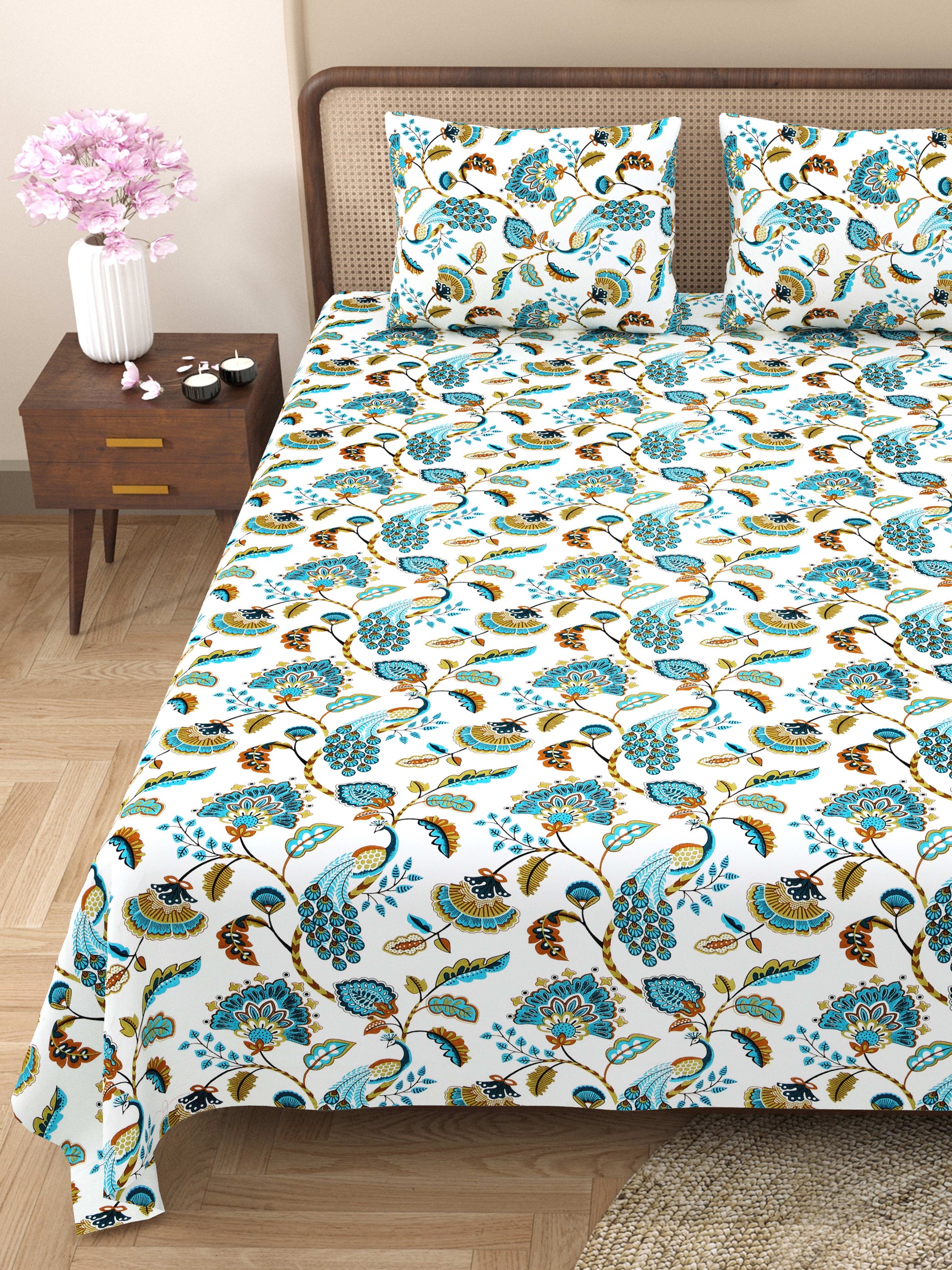 Rajasthan Royal Super Fine Cotton Block Print King Size Bedsheet