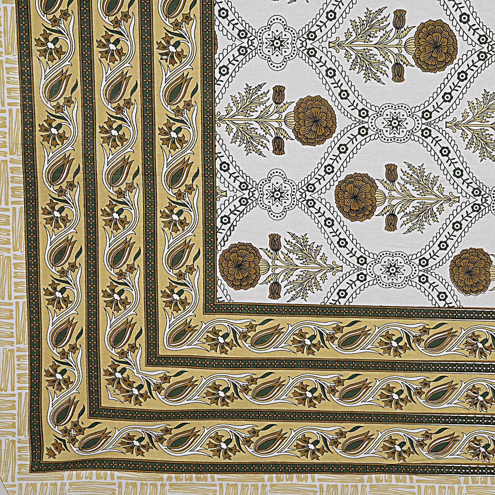 Rajasthan Royal Super Fine Cotton Block Print King Size Bedsheet