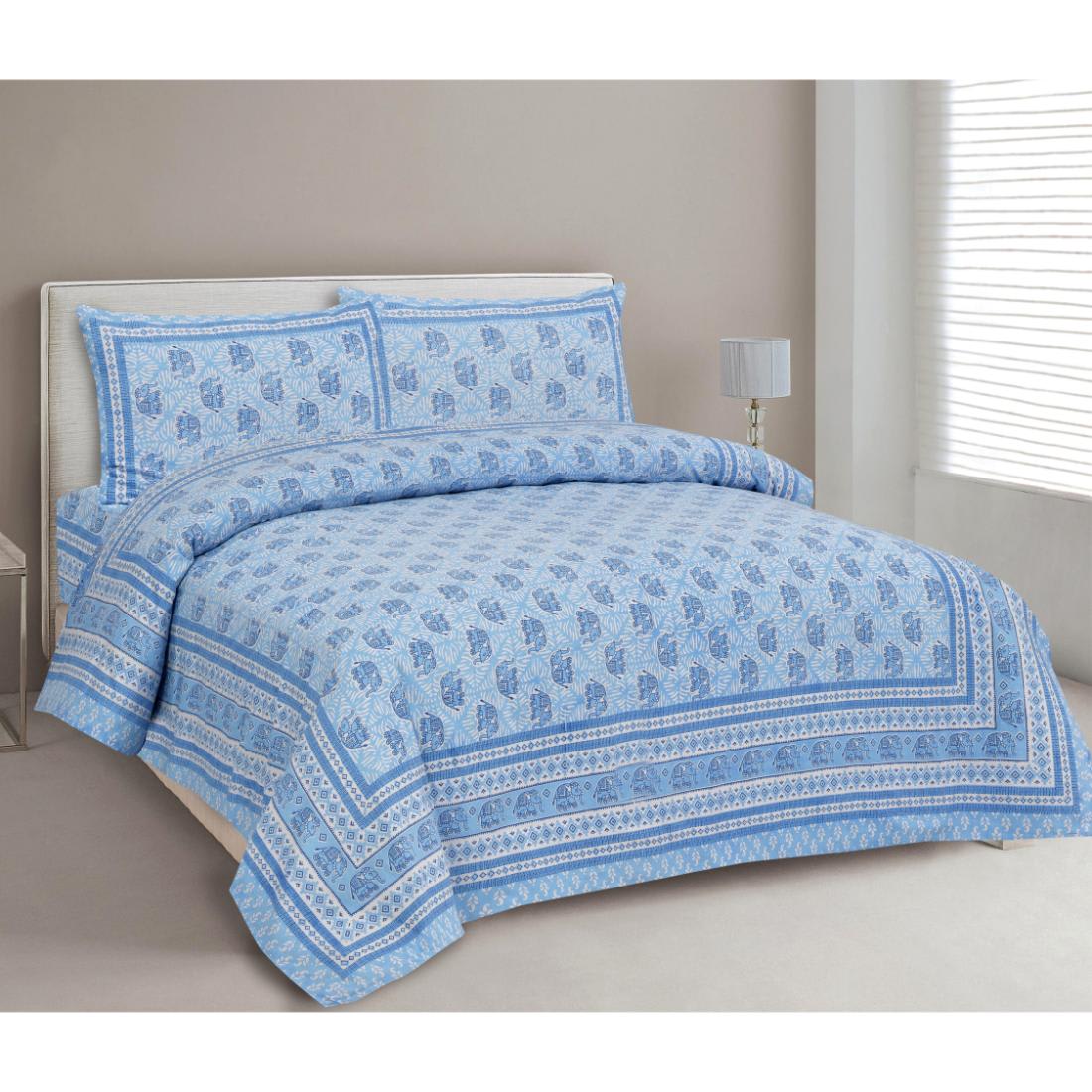 Rajasthan Royal Super Fine Cotton Block Print King Size Bedsheet