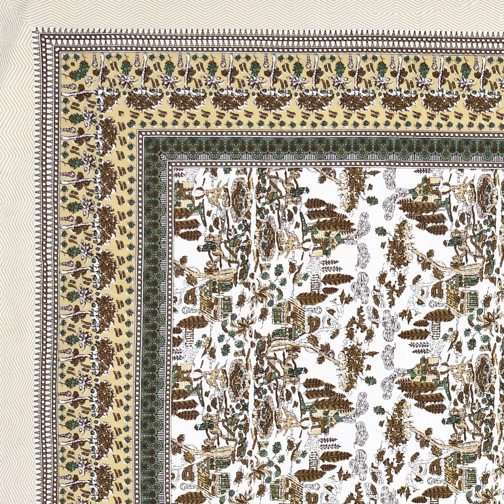 Rajasthan Royal Super Fine Cotton Block Print King Size Bedsheet