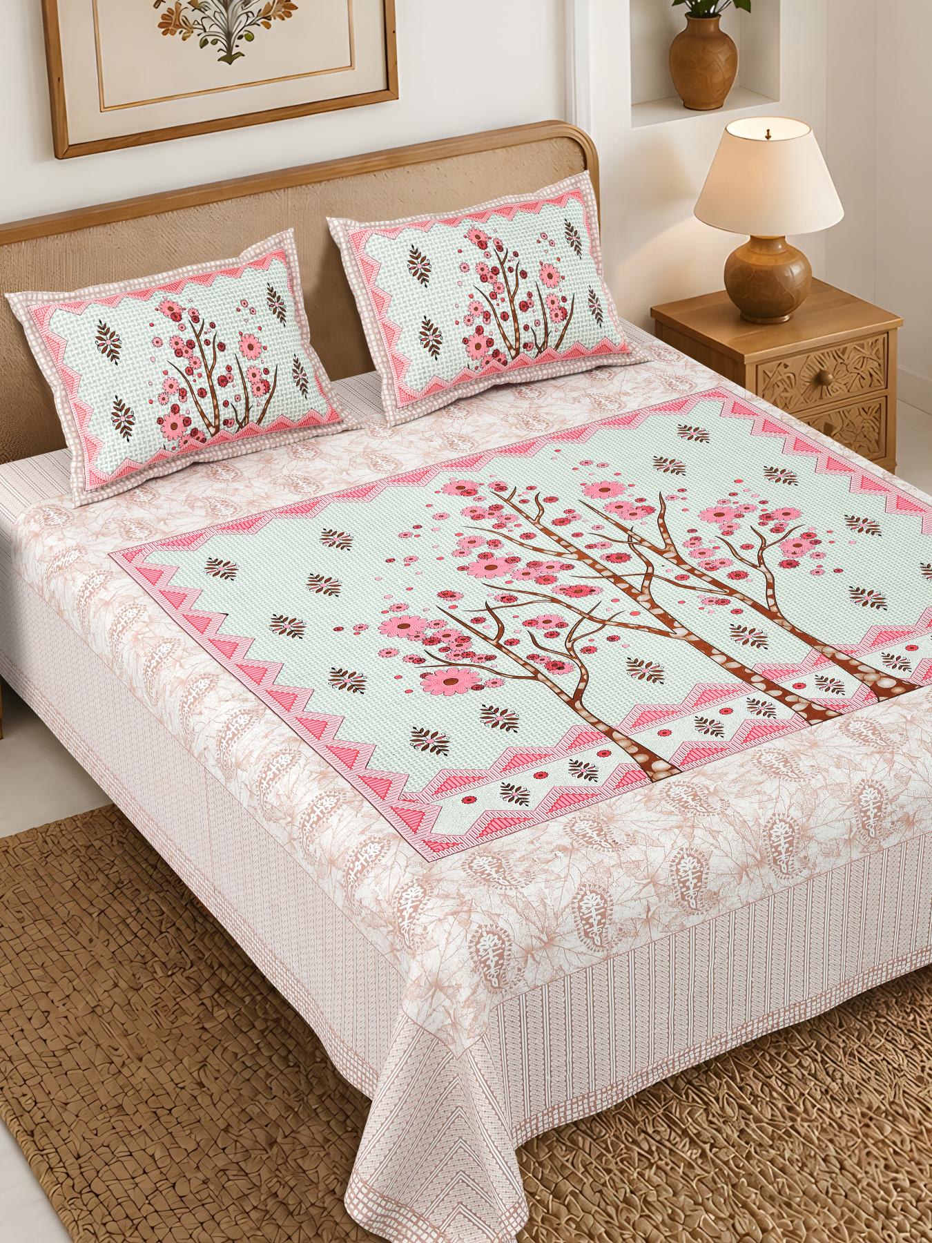 Rajasthan Royal Super Fine Cotton Block Print King Size Bedsheet