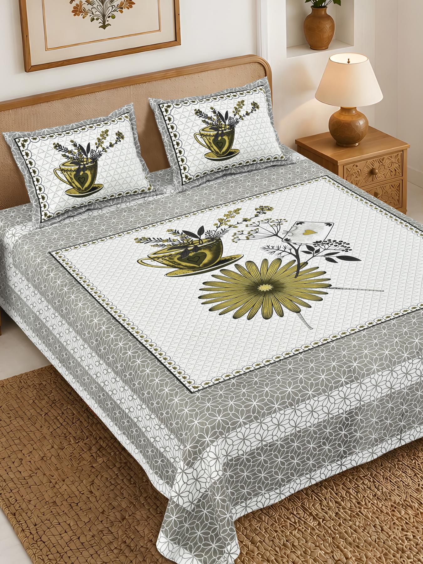 Rajasthan Royal Super Fine Cotton Block Print King Size Bedsheet