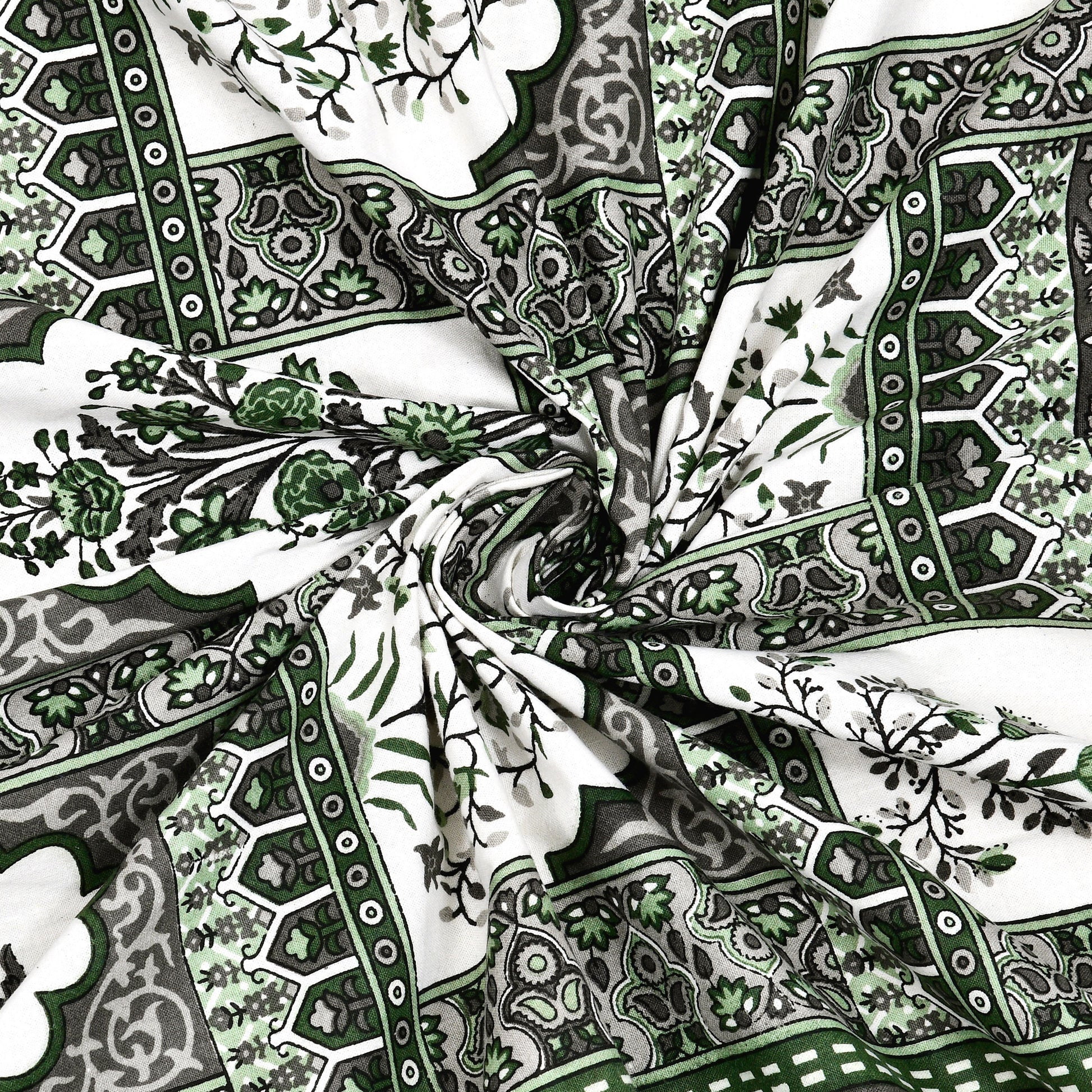 Rajasthan Royal Super Fine Cotton Block Print King Size Bedsheet