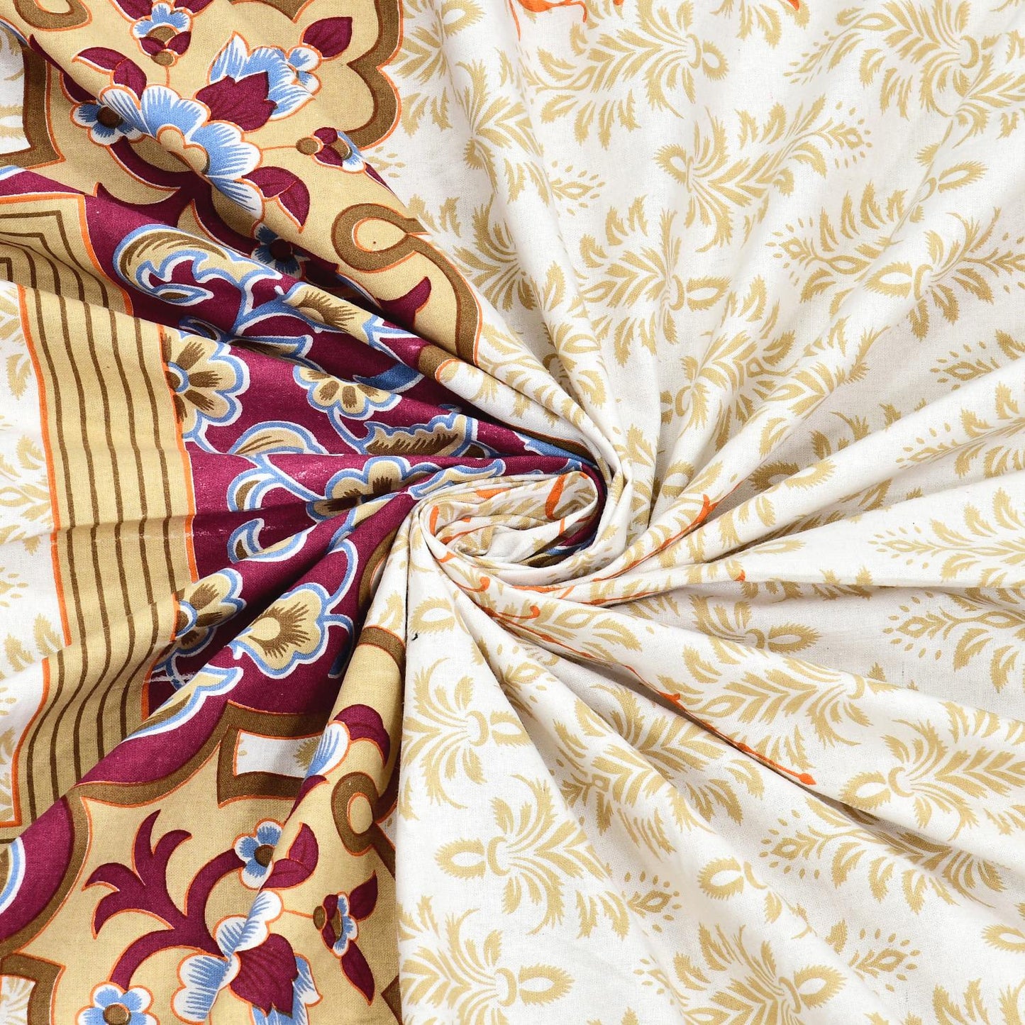 Rajasthan Royal Super Fine Cotton Block Print King Size Bedsheet