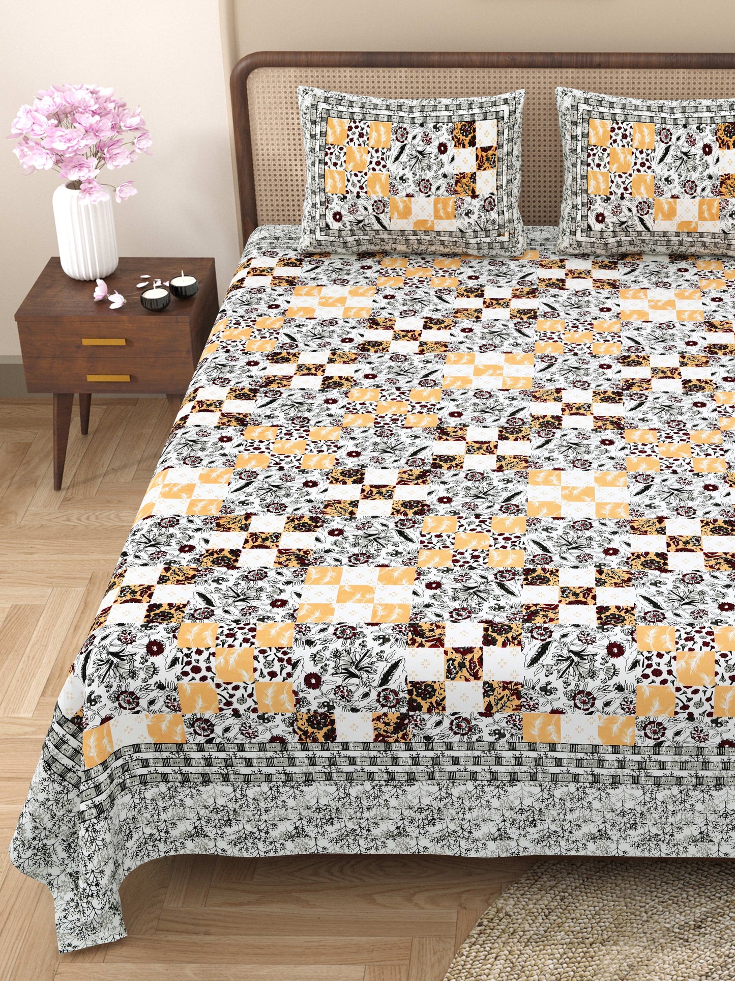 Rajasthan Royal Super Fine Cotton Block Print King Size Bedsheet