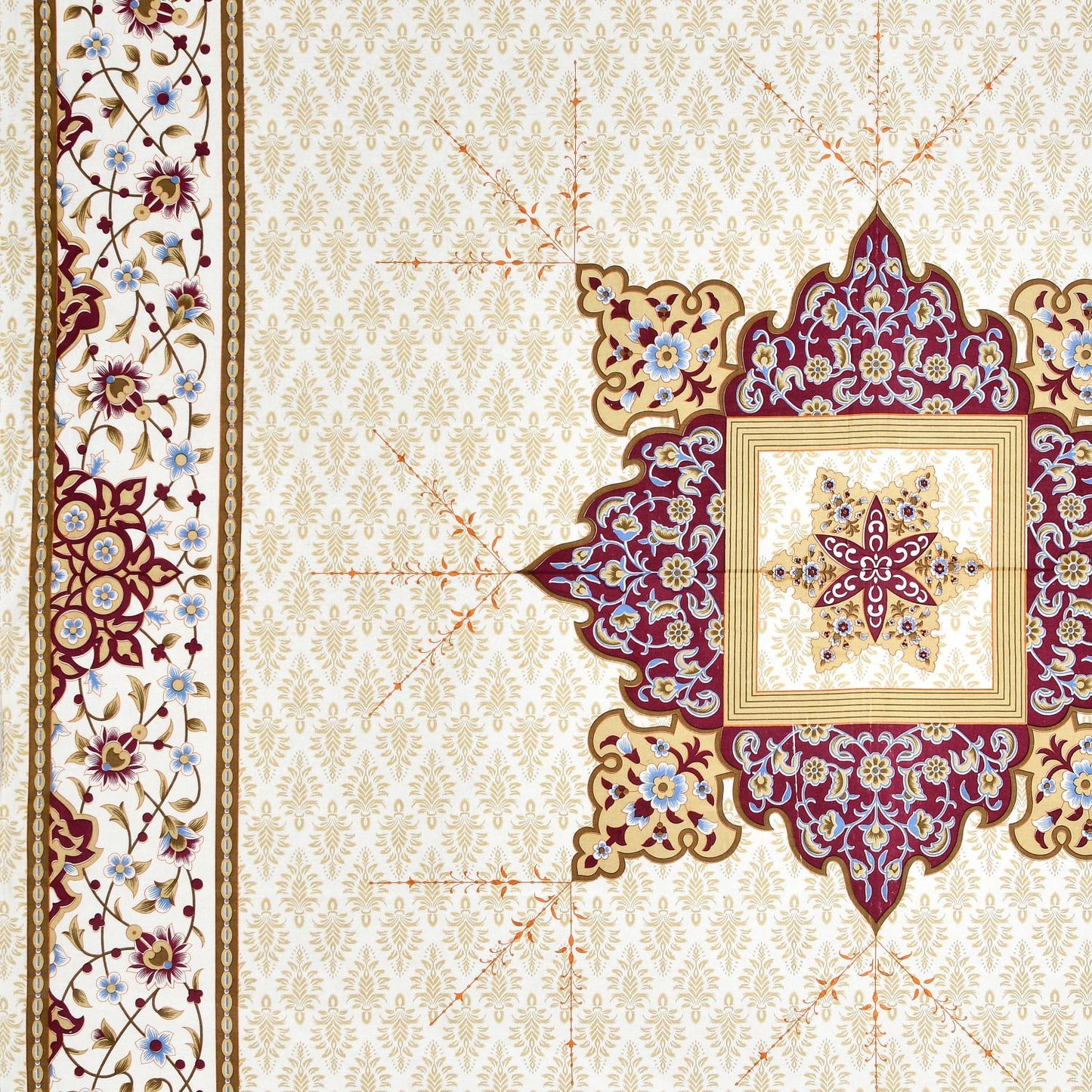 Rajasthan Royal Super Fine Cotton Block Print King Size Bedsheet