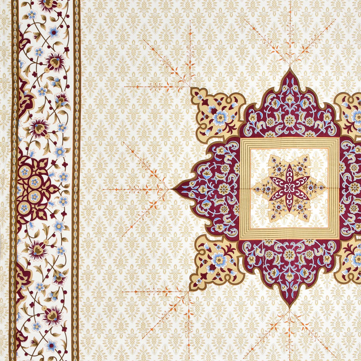 Rajasthan Royal Super Fine Cotton Block Print King Size Bedsheet