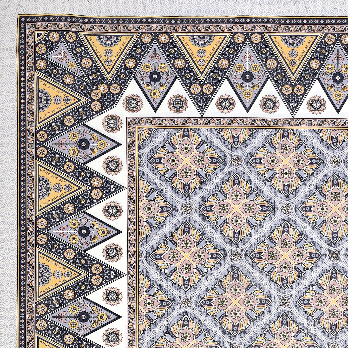 Rajasthan Royal Super Fine Cotton Block Print King Size Bedsheet