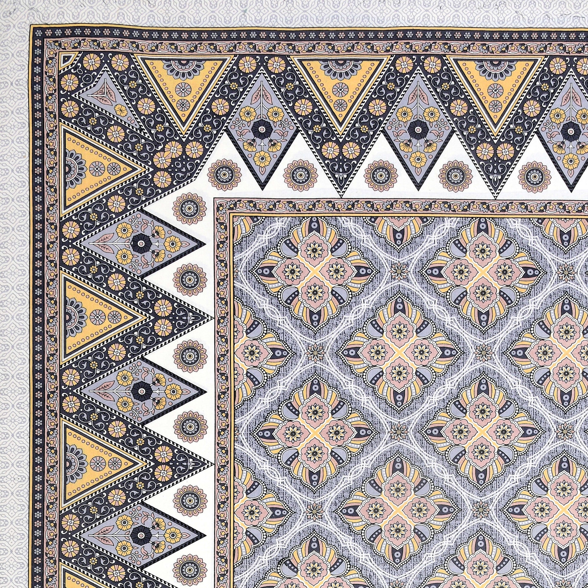 Rajasthan Royal Super Fine Cotton Block Print King Size Bedsheet