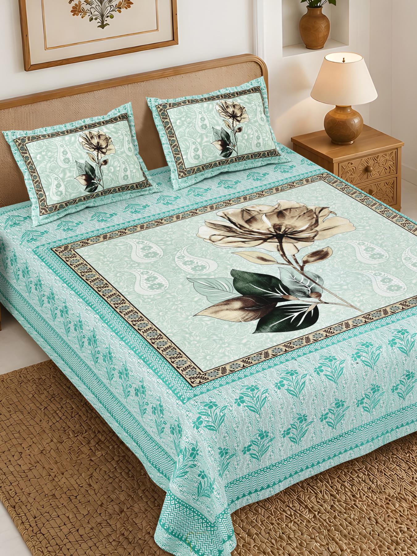 Rajasthan Royal Super Fine Cotton Block Print King Size Bedsheet