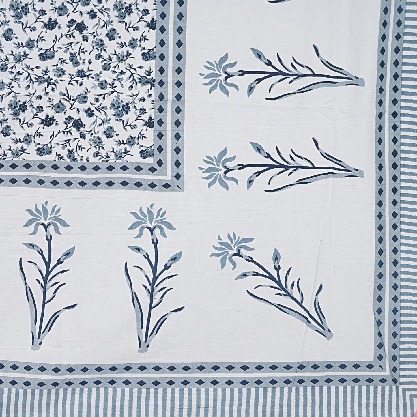 Rajasthan Royal Super Fine Cotton Block Print King Size Bedsheet