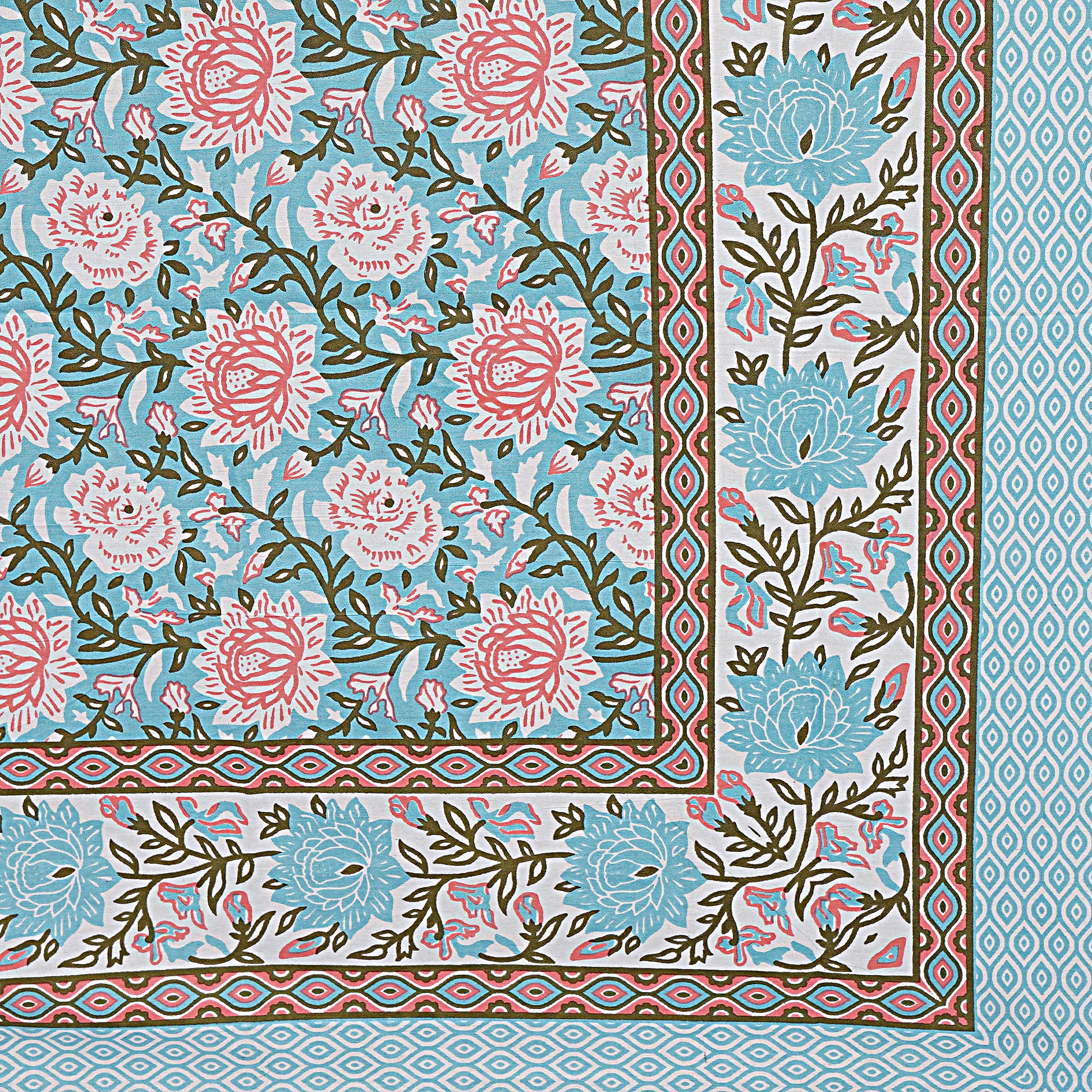 Rajasthan Royal Super Fine Cotton Block Print King Size Bedsheet