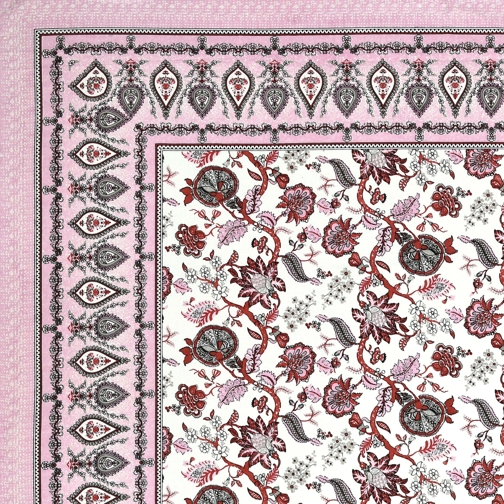 Rajasthan Royal Super Fine Cotton Block Print King Size Bedsheet