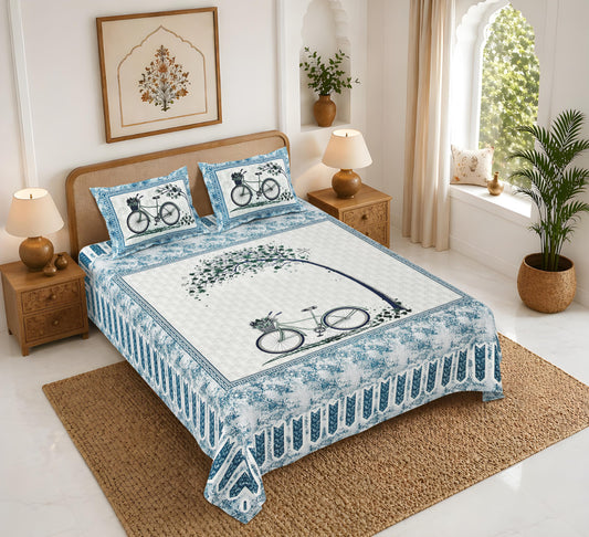 Rajasthan Royal Super Fine Cotton Block Print King Size Bedsheet