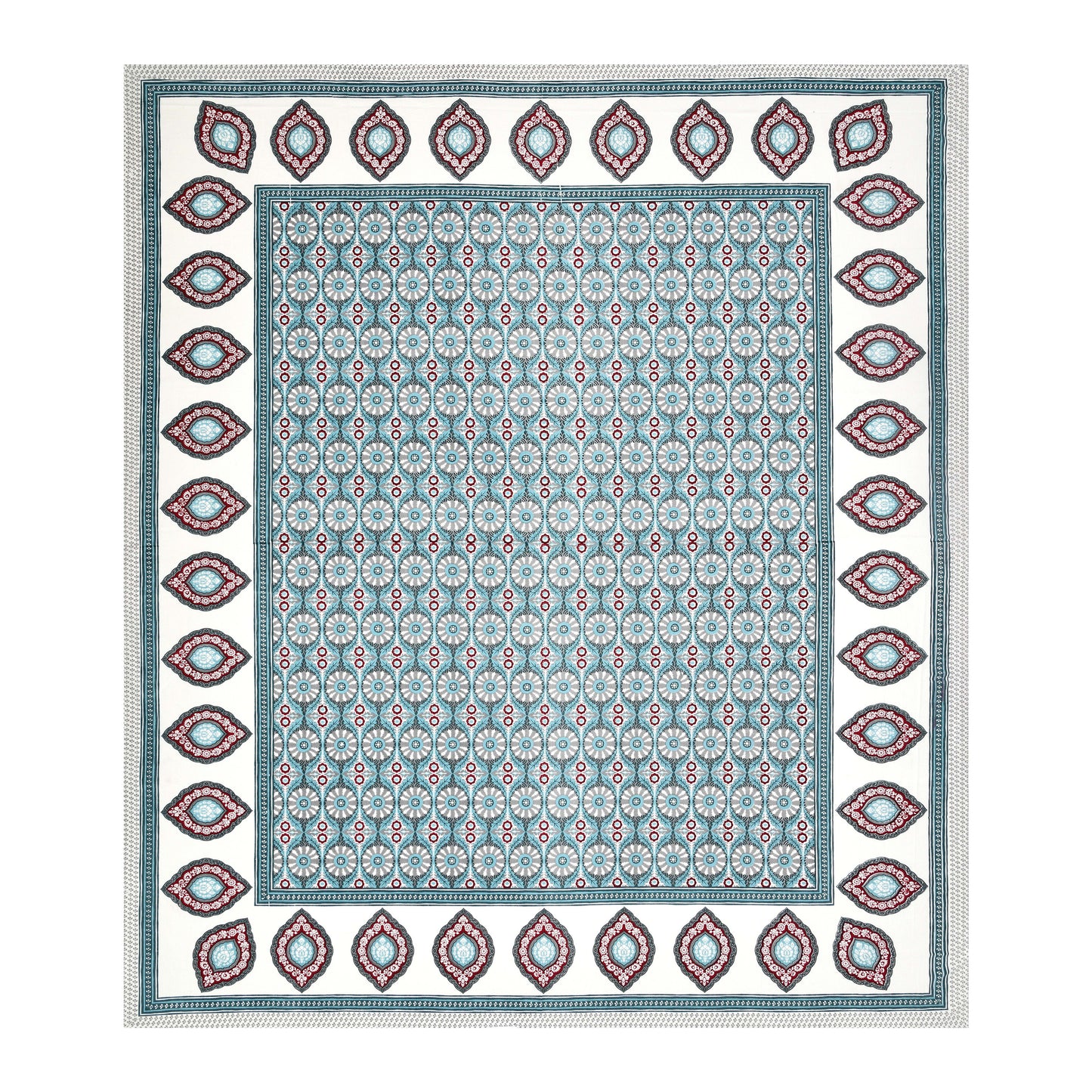Rajasthan Royal Super Fine Cotton Block Print King Size Bedsheet