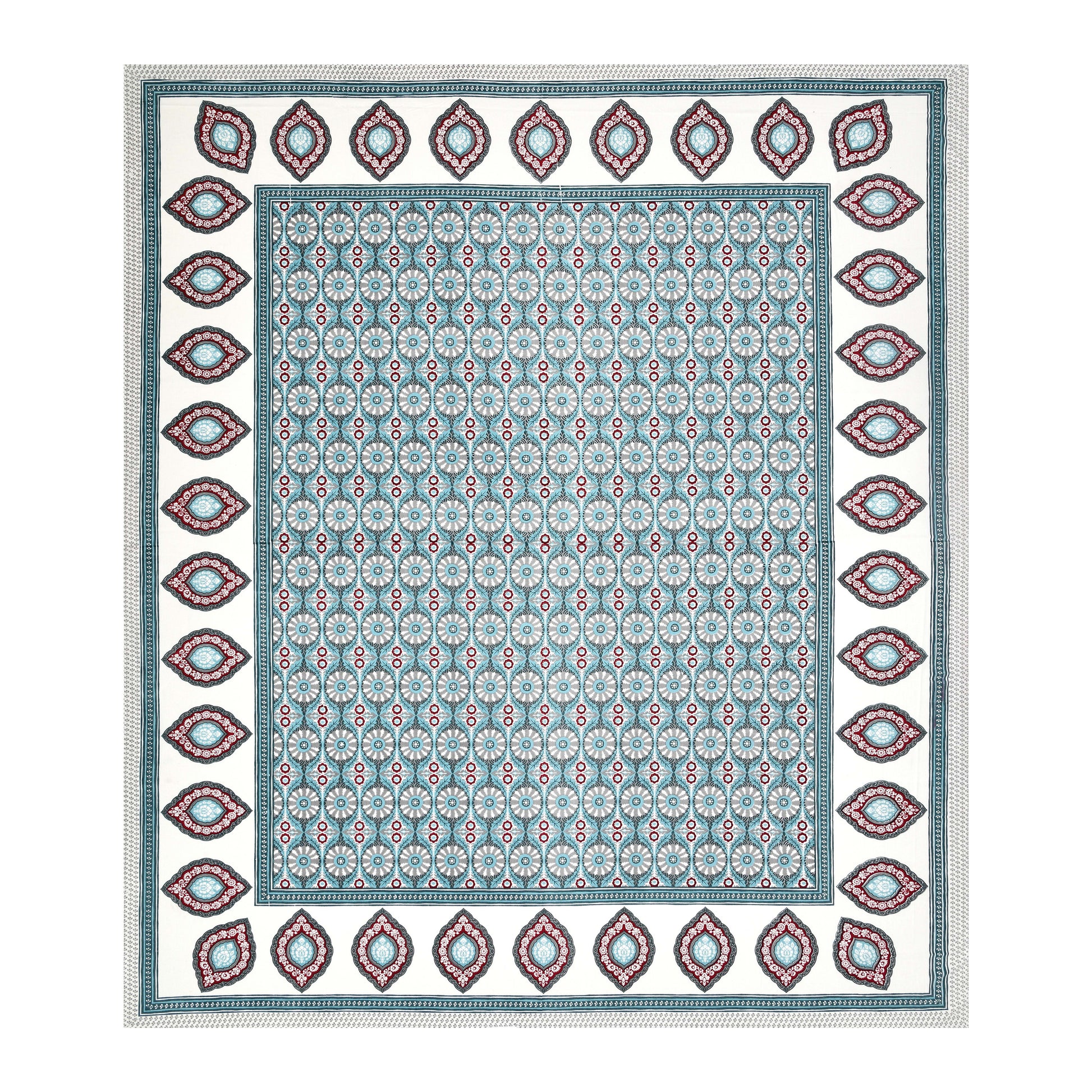 Rajasthan Royal Super Fine Cotton Block Print King Size Bedsheet