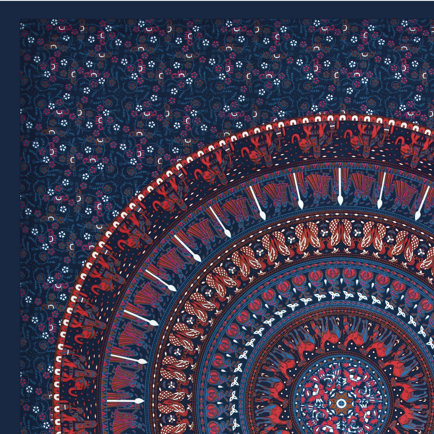 Rajasthan Royal Super Fine Cotton Block Print King Size Bedsheet