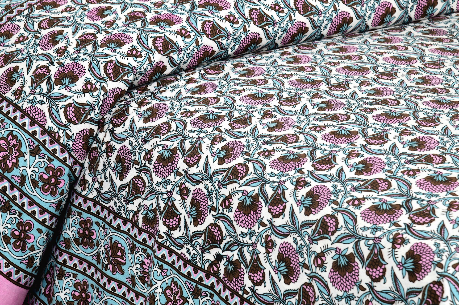 Rajasthan Royal Super Fine Cotton Block Print King Size Bedsheet