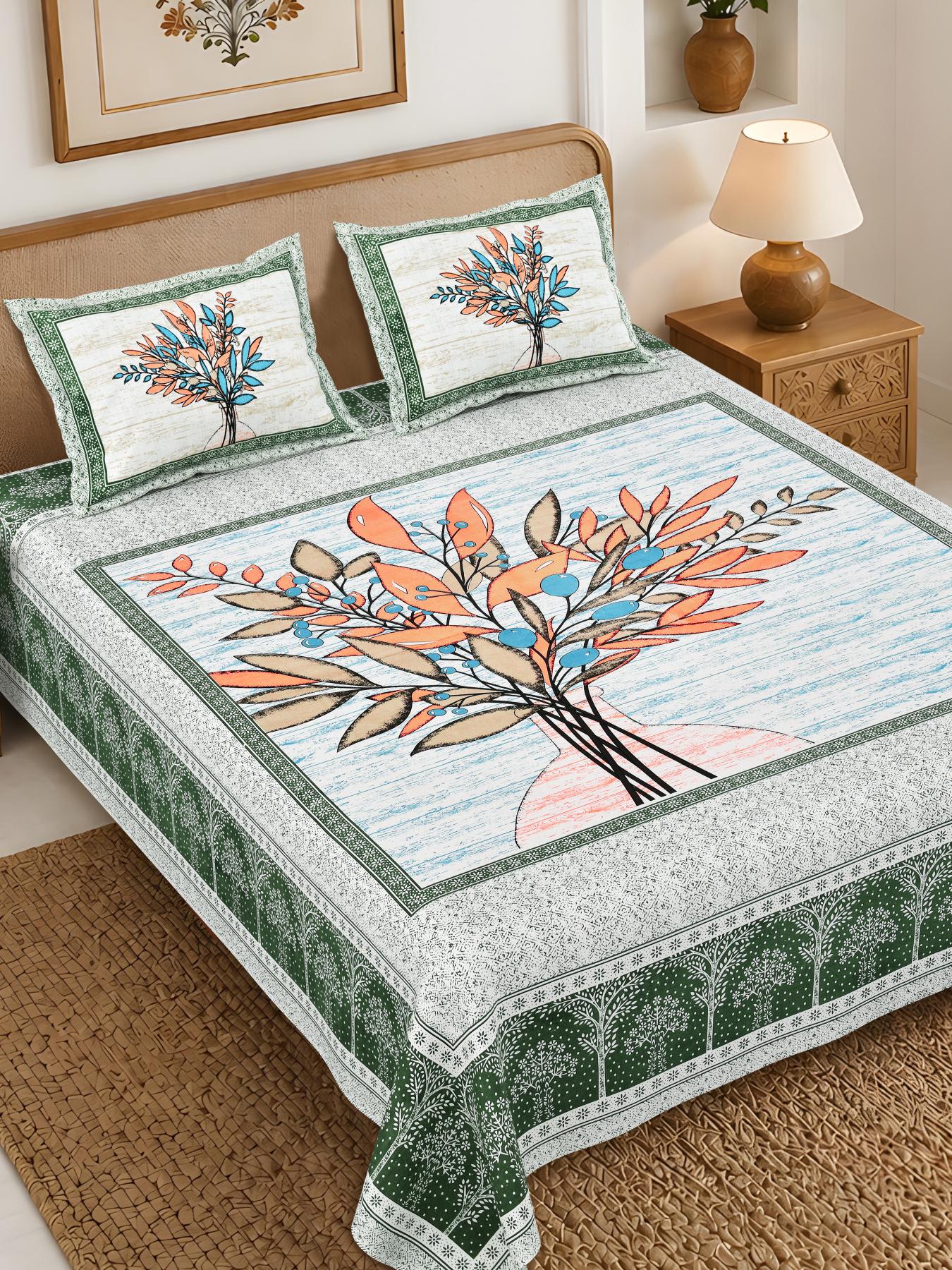 Rajasthan Royal Super Fine Cotton Block Print King Size Bedsheet
