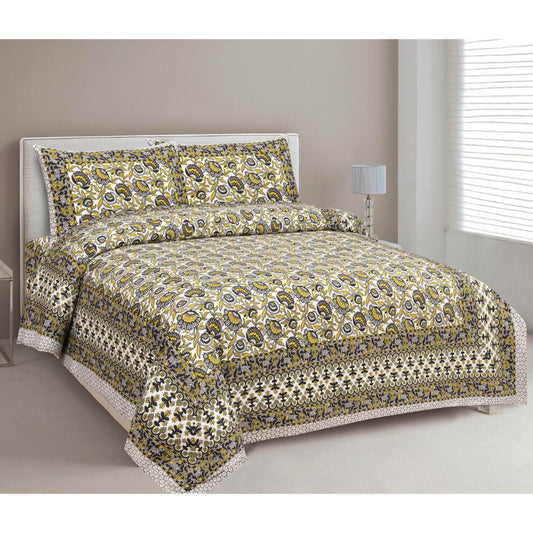 Rajasthan Royal Super Fine Cotton Block Print King Size Bedsheet
