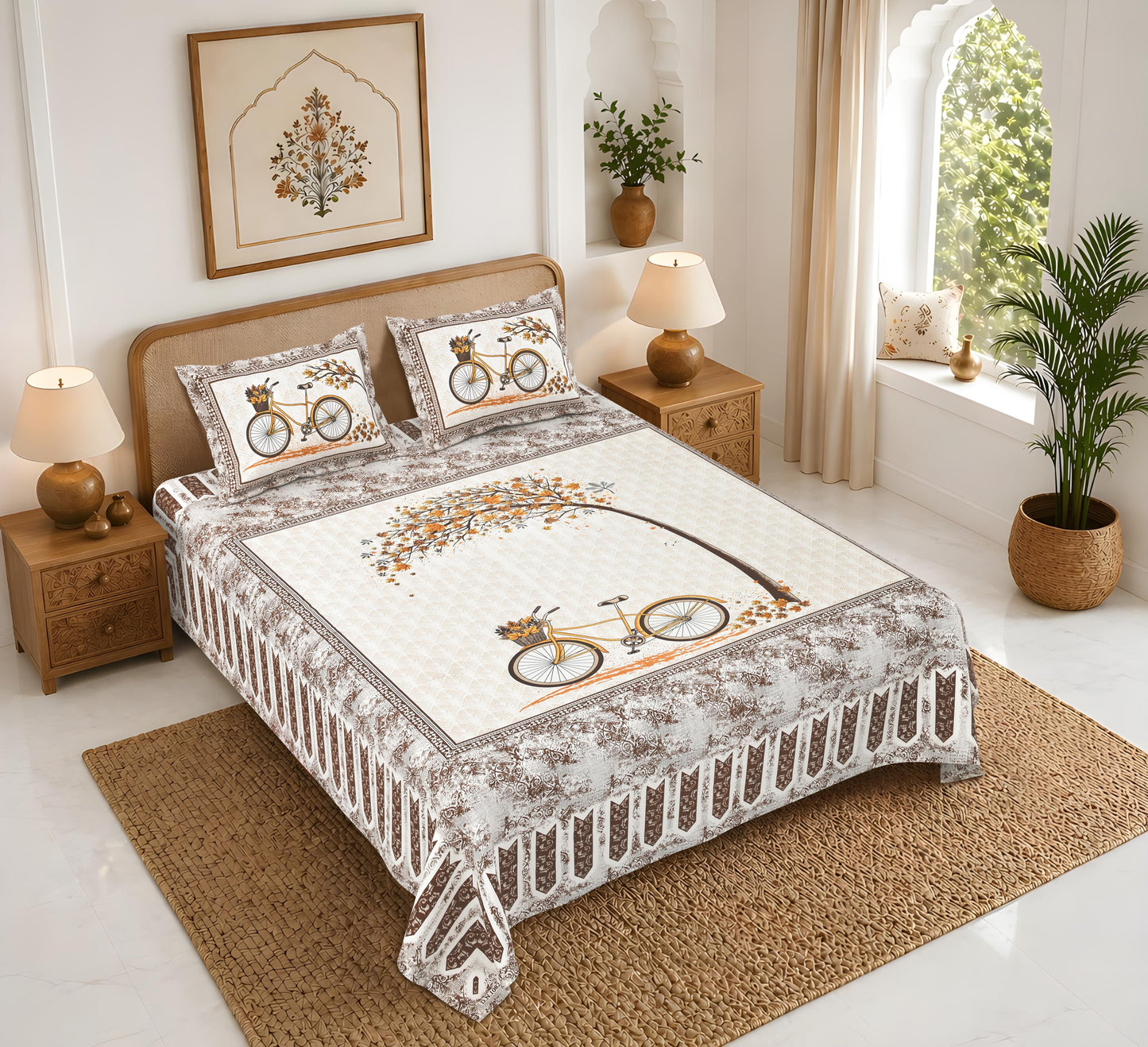 Rajasthan Royal Super Fine Cotton Block Print King Size Bedsheet
