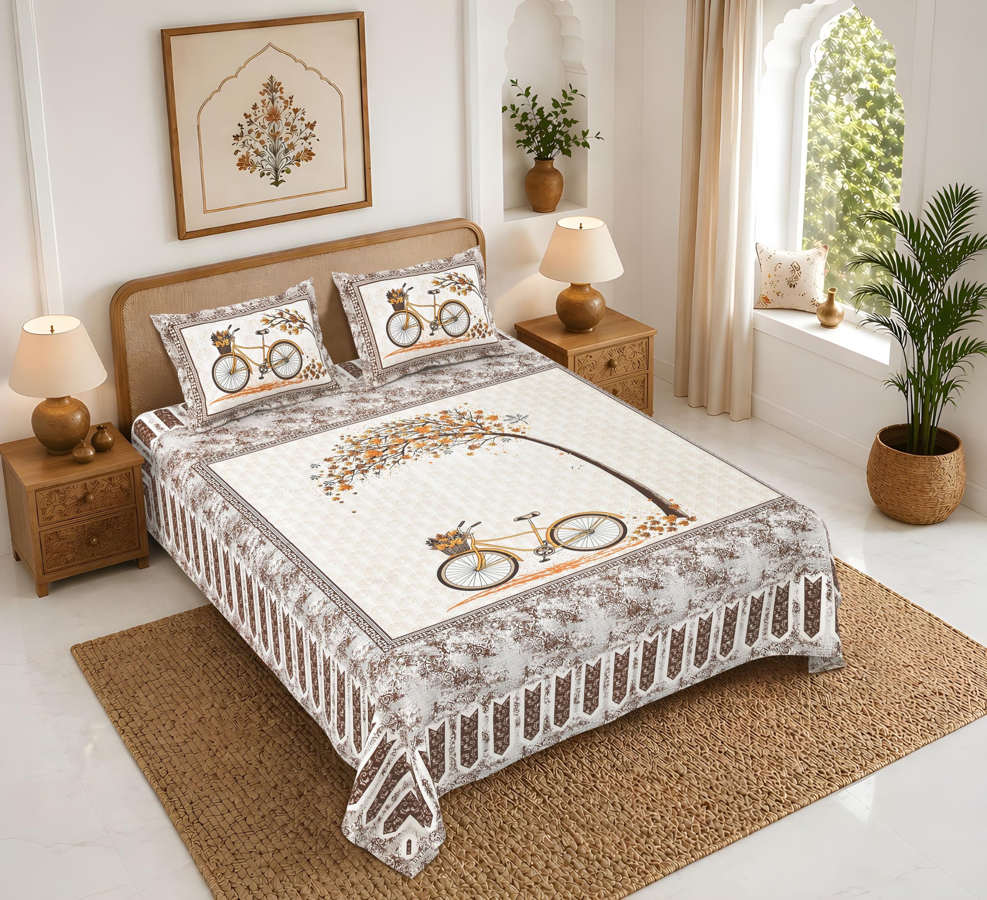 Rajasthan Royal Super Fine Cotton Block Print King Size Bedsheet