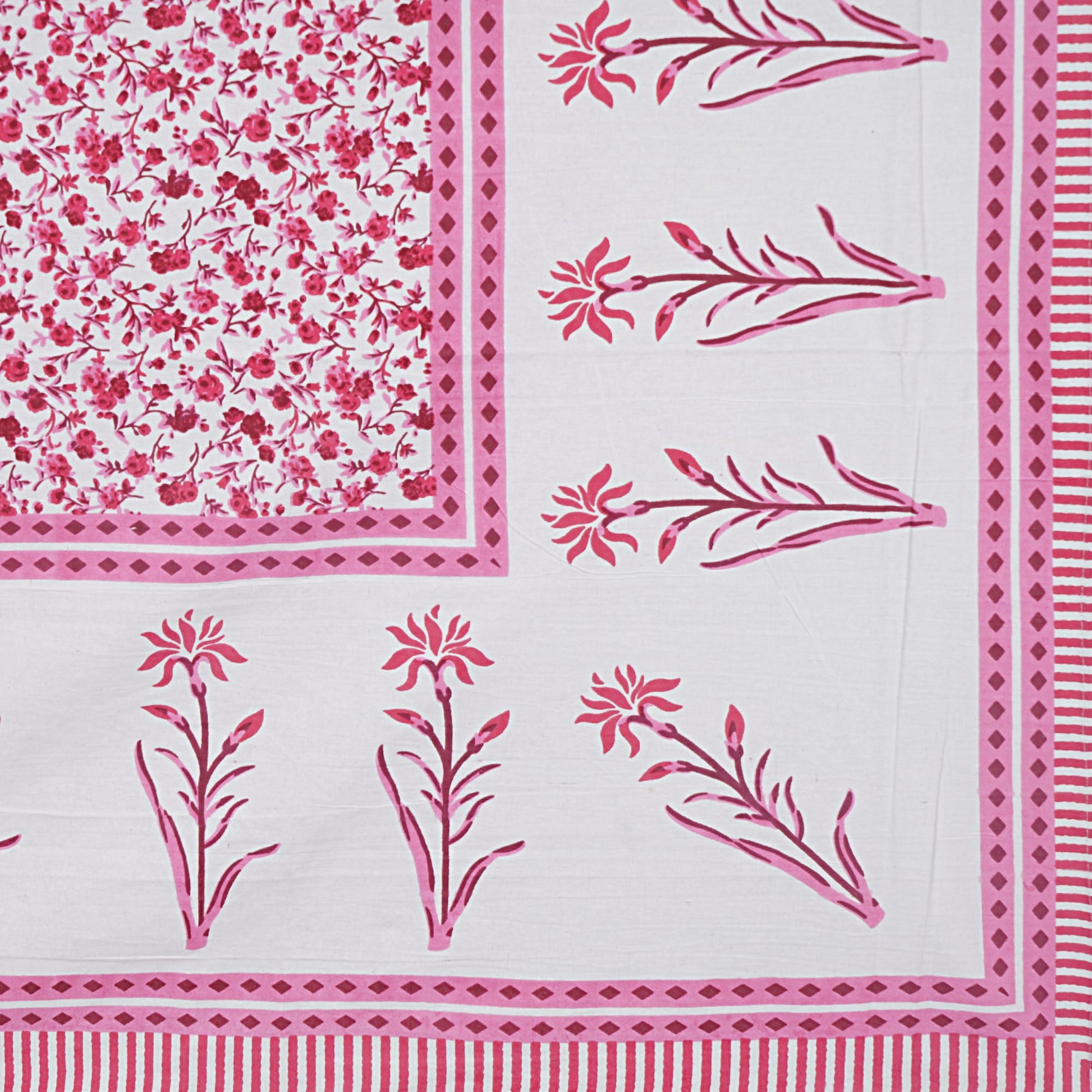 Rajasthan Royal Super Fine Cotton Block Print King Size Bedsheet