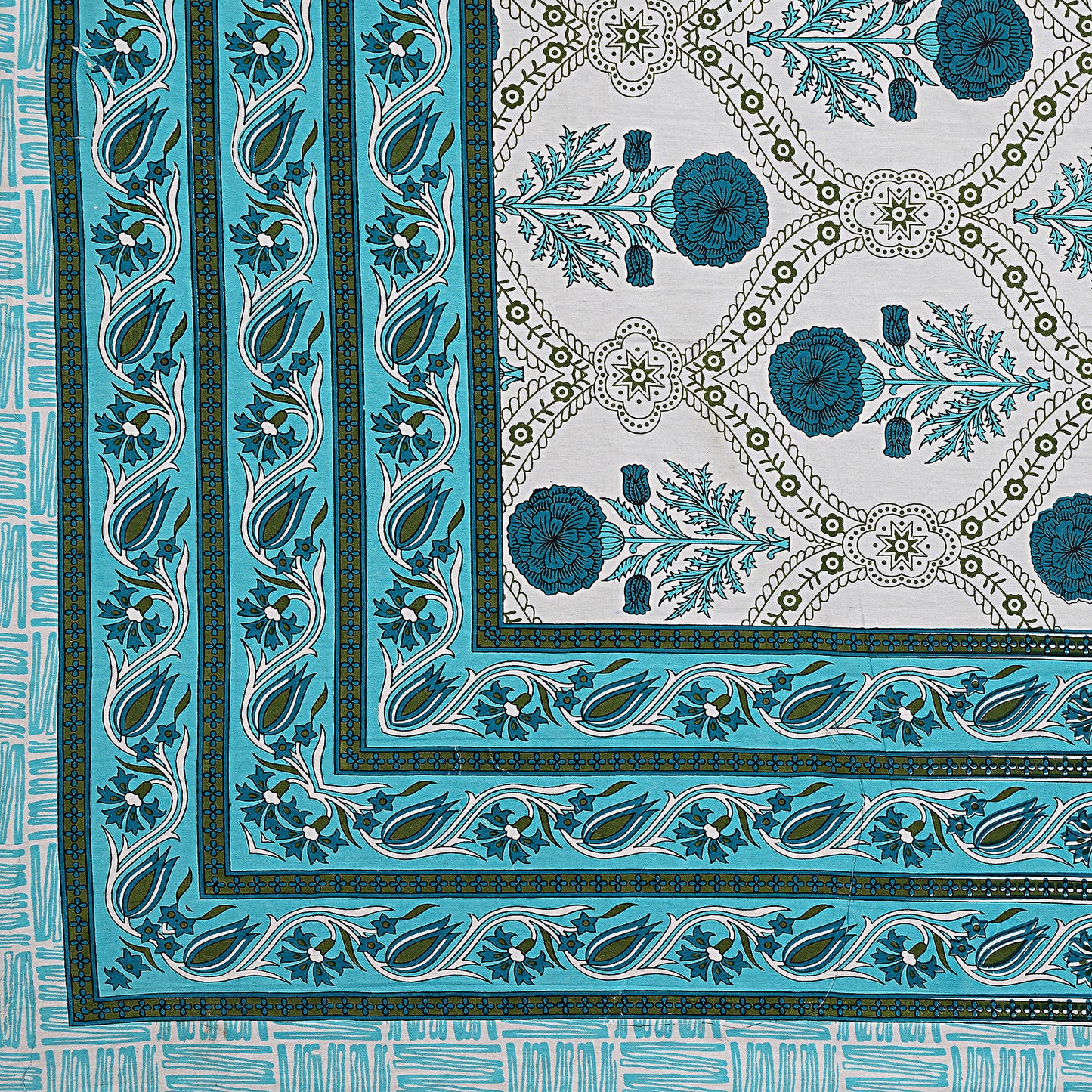Rajasthan Royal Super Fine Cotton Block Print King Size Bedsheet
