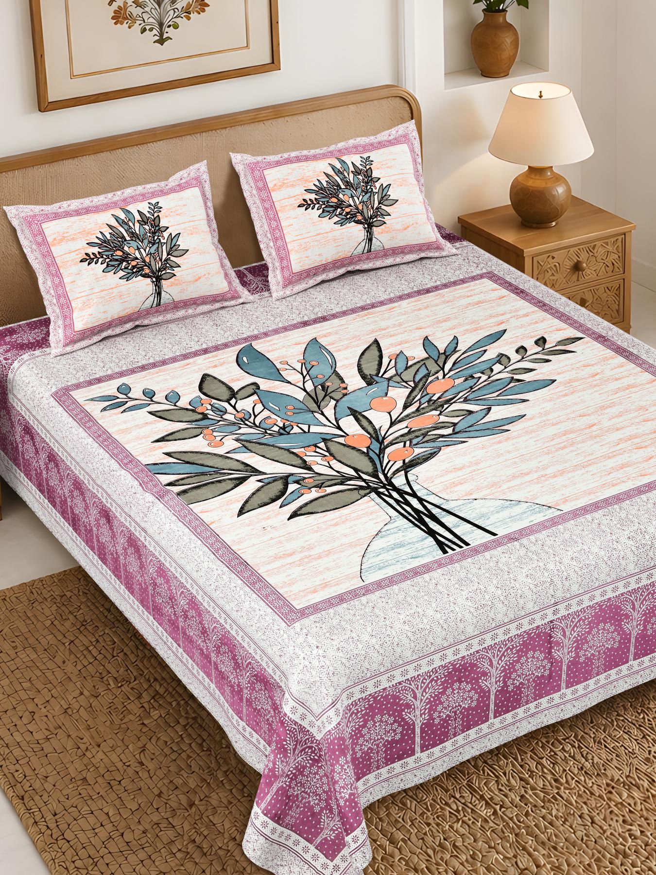 Rajasthan Royal Super Fine Cotton Block Print King Size Bedsheet